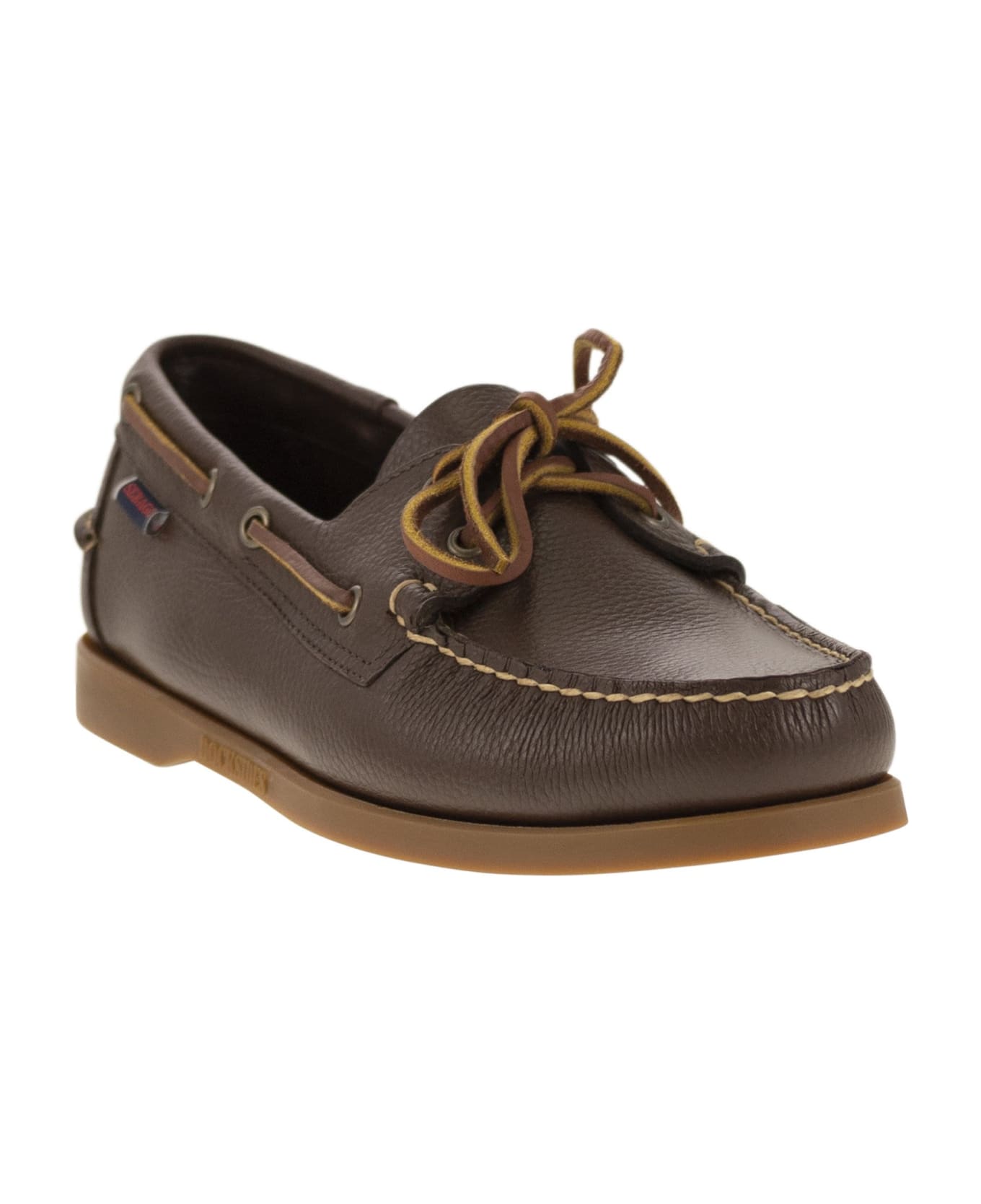 Sebago Portland - Moccasin With Grained Leather - Brown ローファー＆デッキシューズ