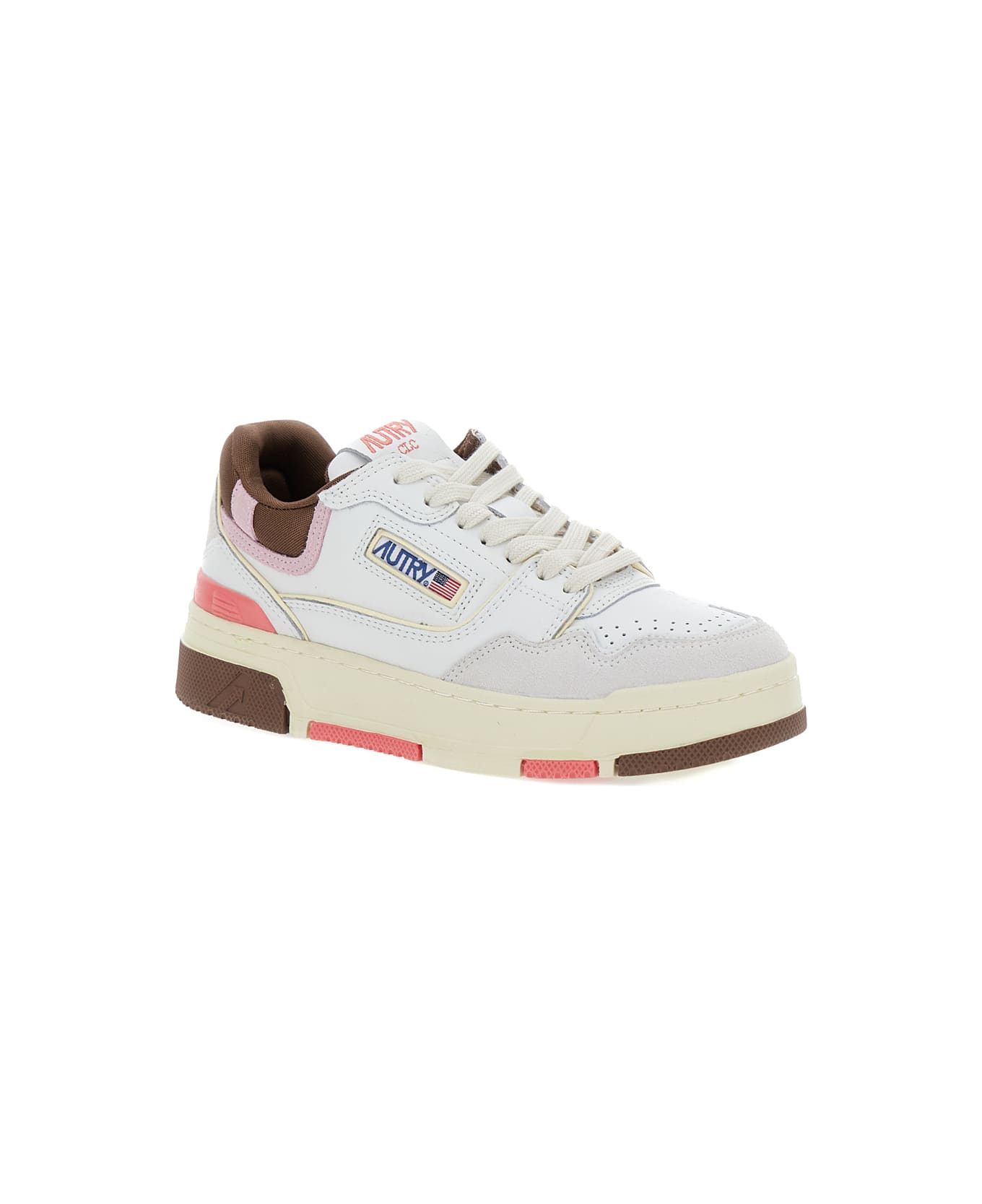 Autry Multicolor Low Top Sneakers With Logo Patch In Leather Woman - Multicolor