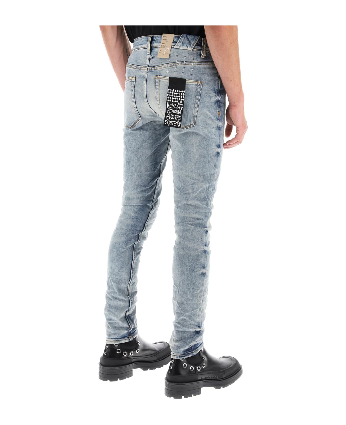 Ksubi Crinkle-effect Skinny Jeans - DENIM (Light blue)