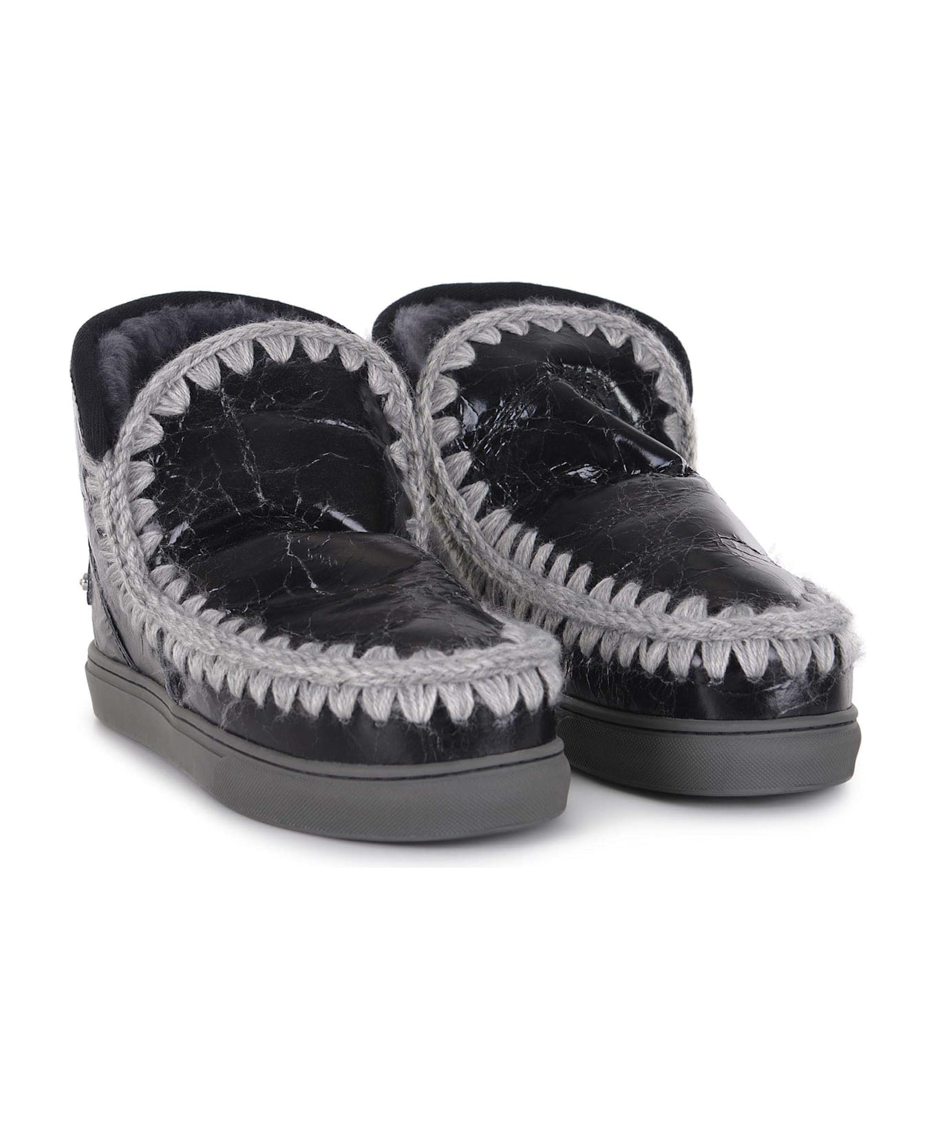 Mou Boots Mou "sneakers Metal Logo" Made In Suede - Black