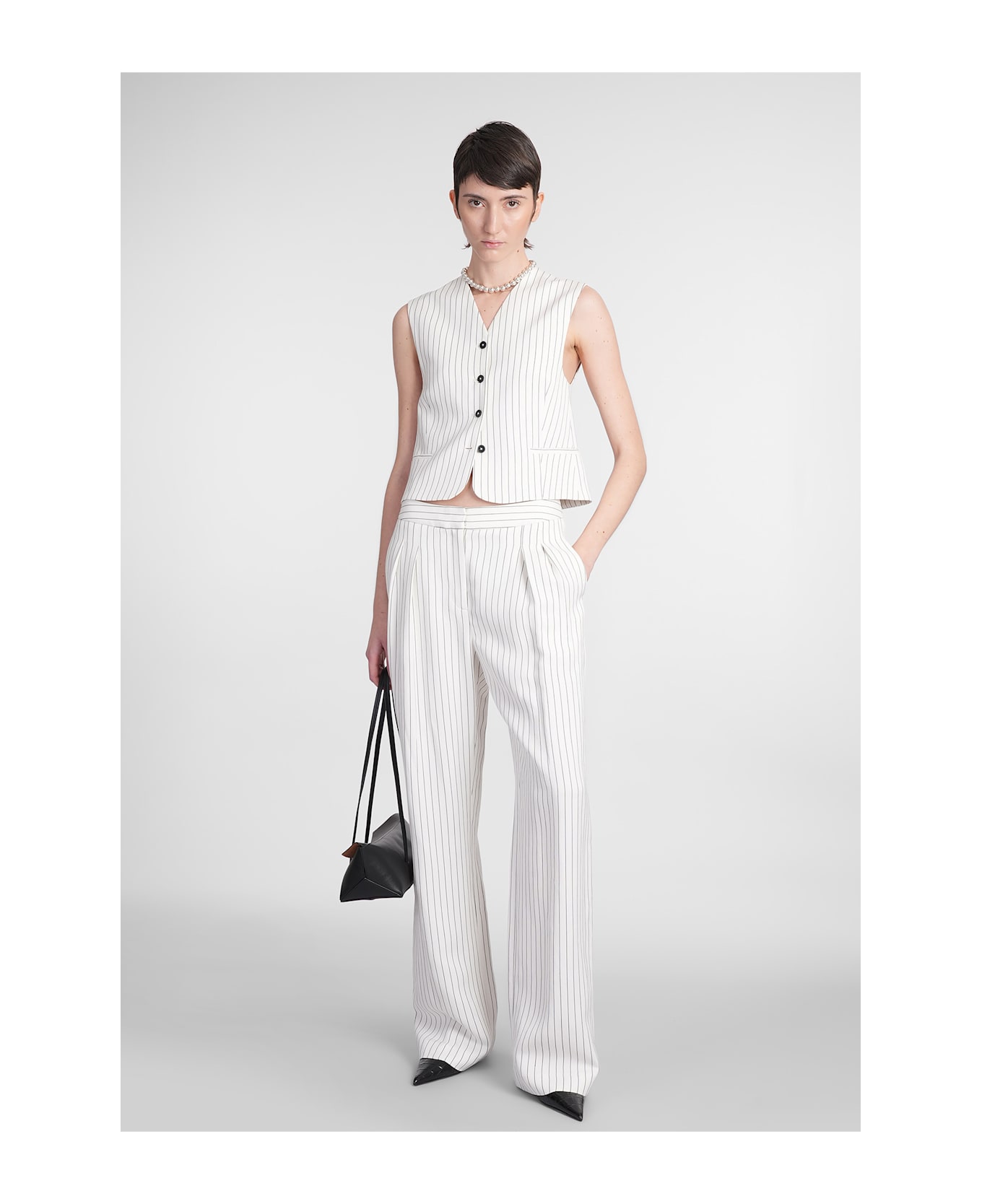 Loulou Studio Vanua Vest In White Viscose - white