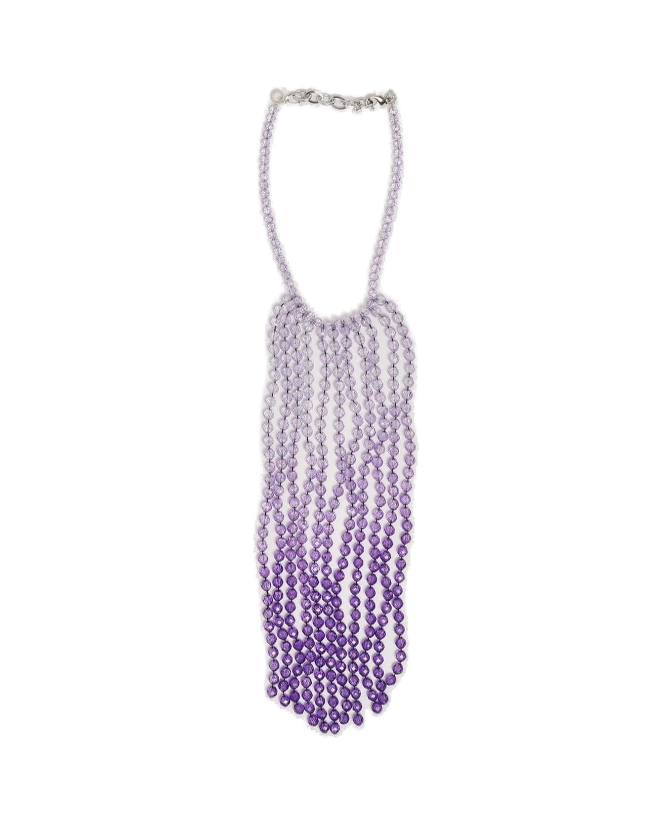 Emporio Armani Logo Engraved Embellished Necklace - VIOLA-GLICINE