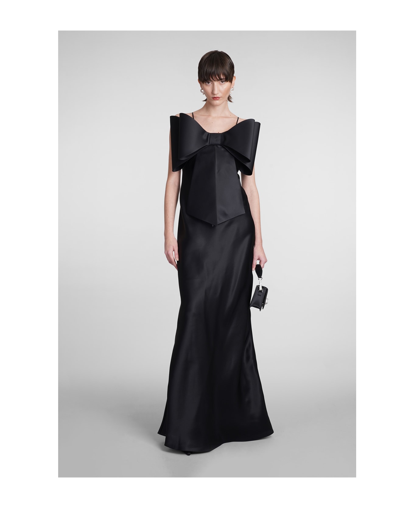 Mach & Mach Dress In Black Silk - black ワンピース＆ドレス