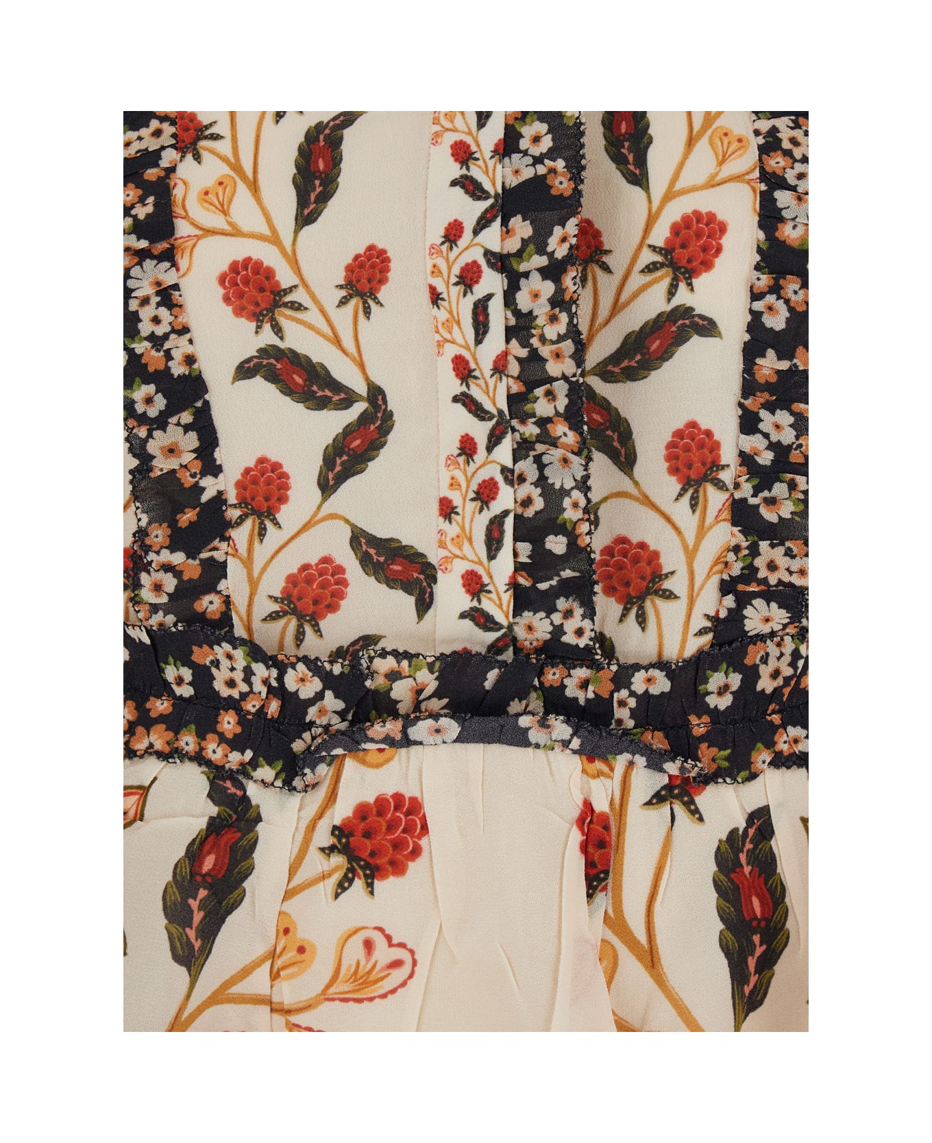 Farm Rio Berry Garden Cream Mini Dress - Multicolor