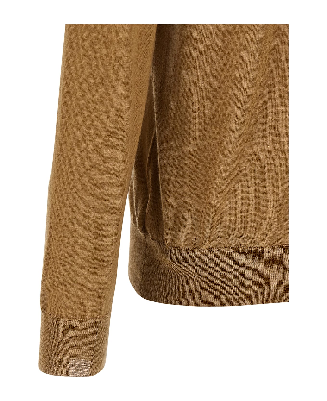 Zanone Virgin Wool Polo Shirt - Beige