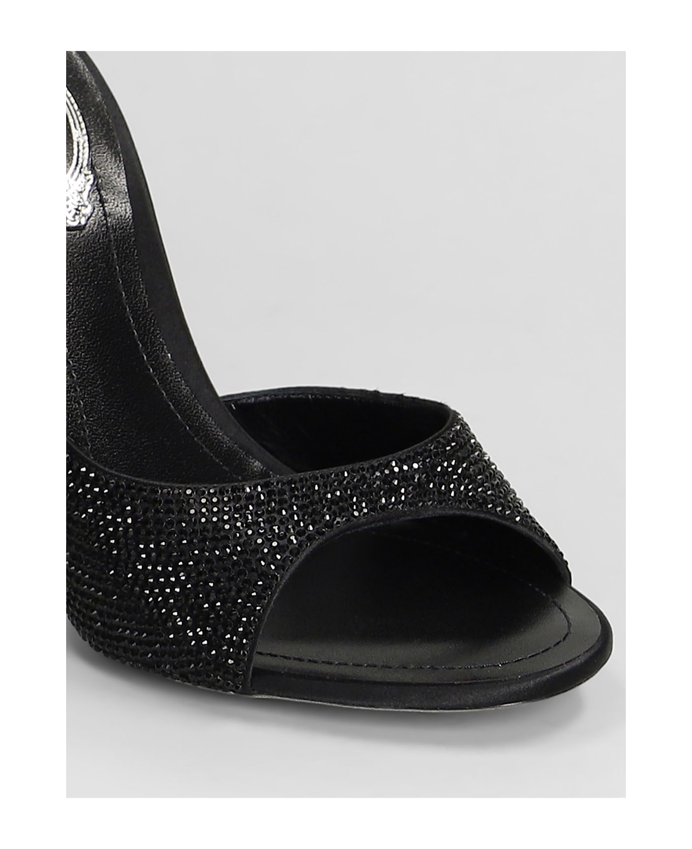 René Caovilla Audrey Sandals In Black Leather - black