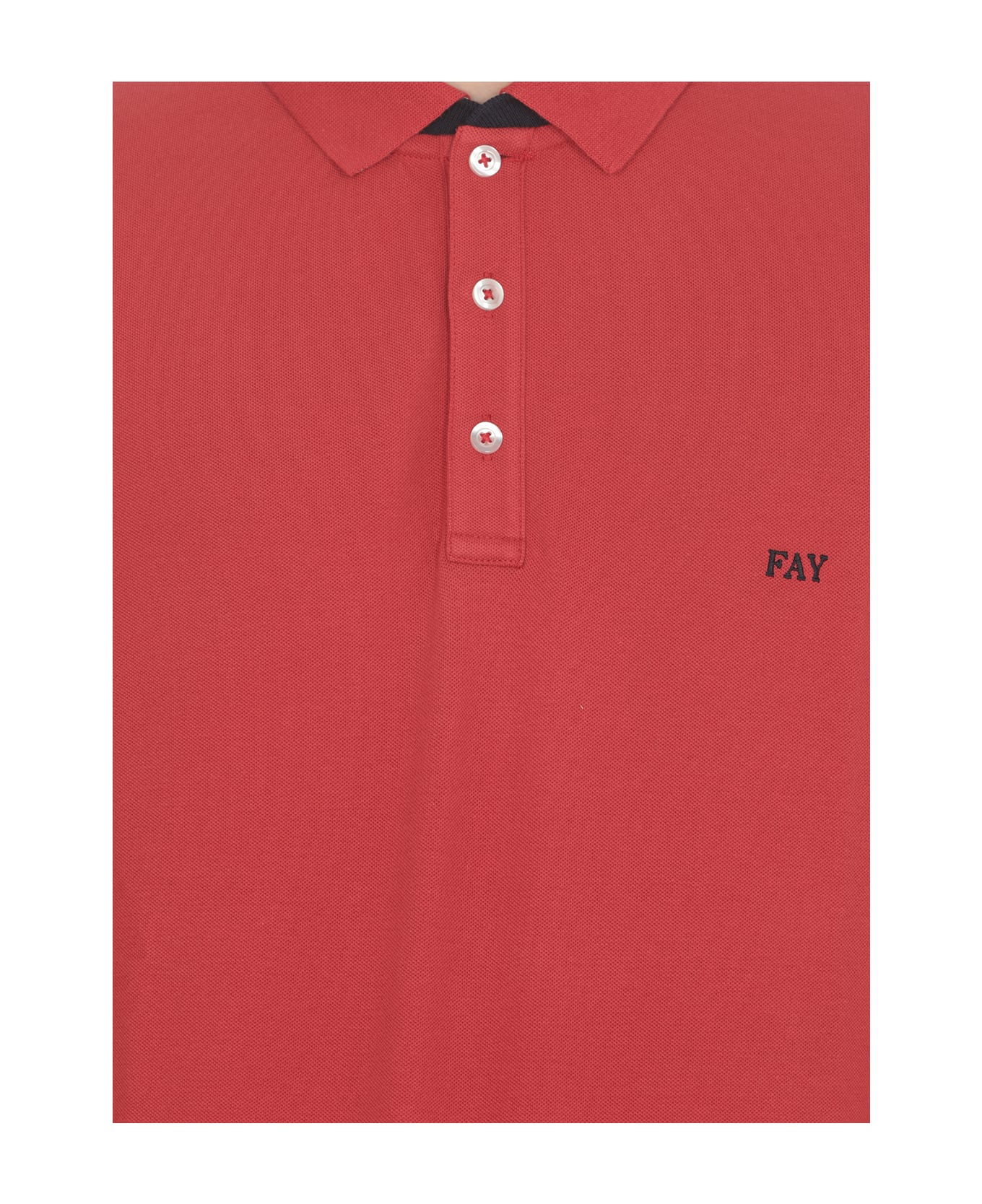 Fay Polo Shirt With Logo - Rubino scuro