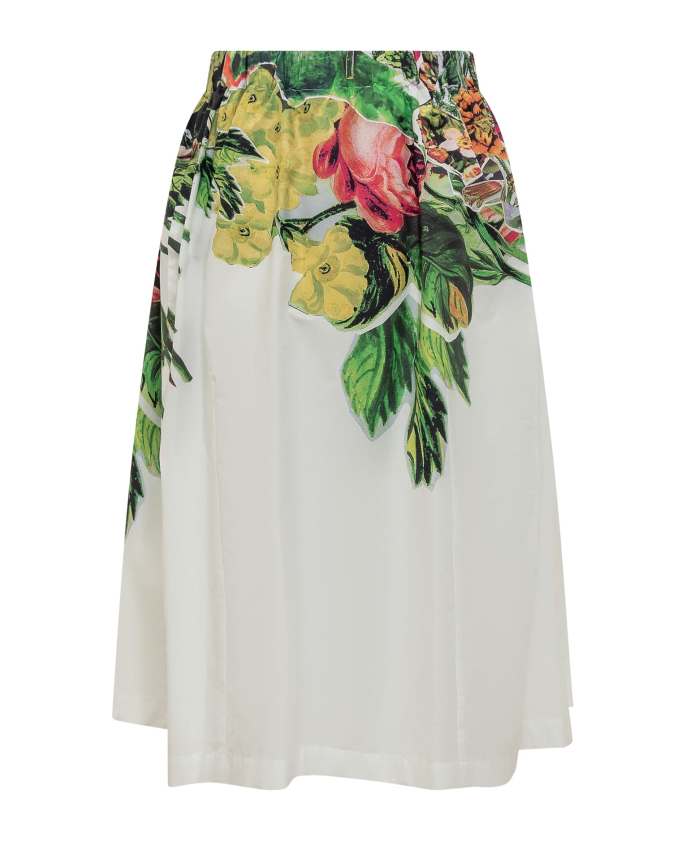 Marni Skirt With Mystical Bloom Print Decoration - ACID GREEN