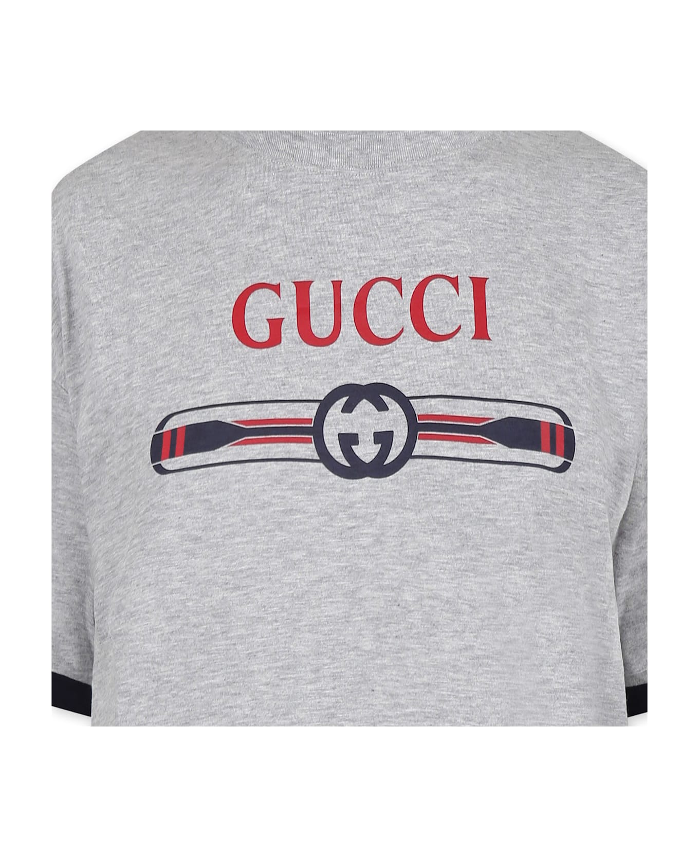 Gucci Grey T-shirt For Boy With Logo - Grey