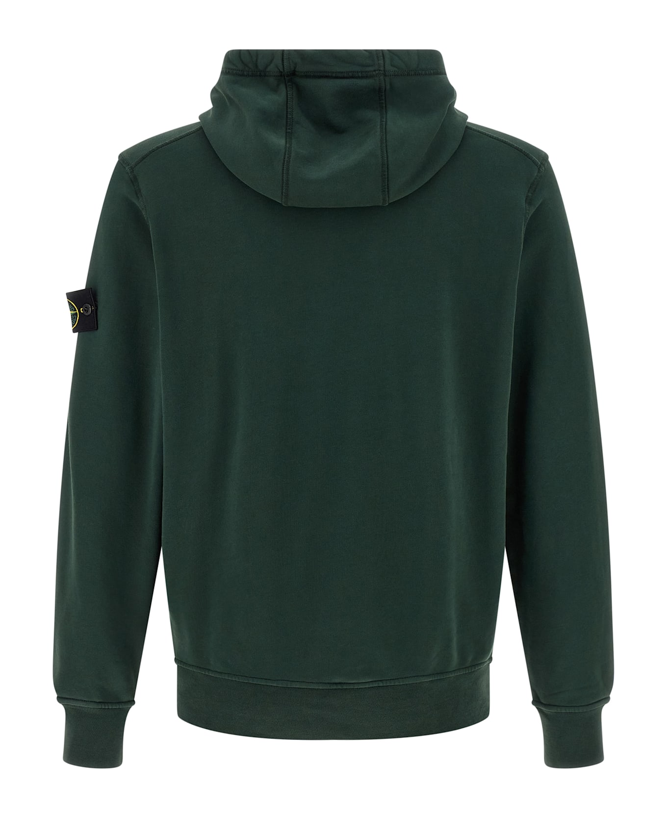 Stone Island Logo Badge Hoodie - Green