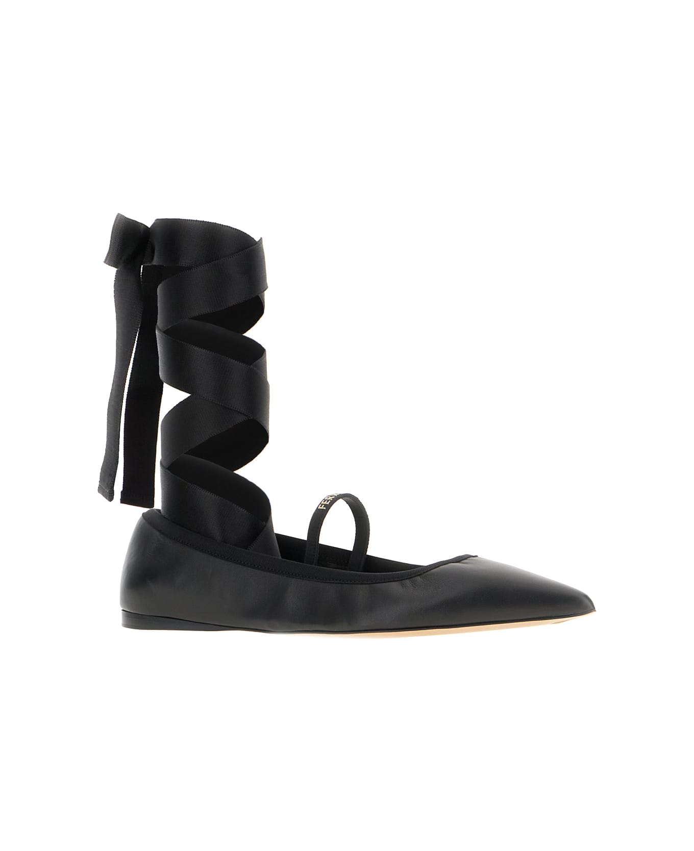 Ferragamo Black Suede Ballerinas - Nero