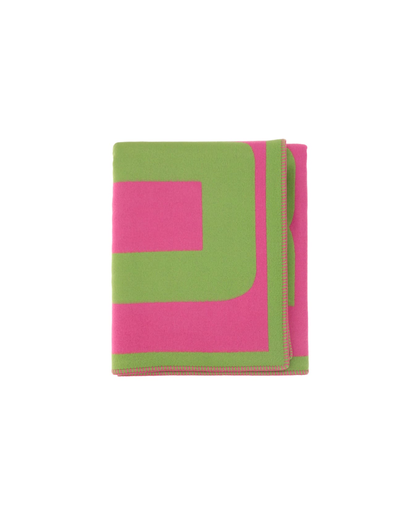 Etro Dausa Plaid Blanket - GREEN/PINK