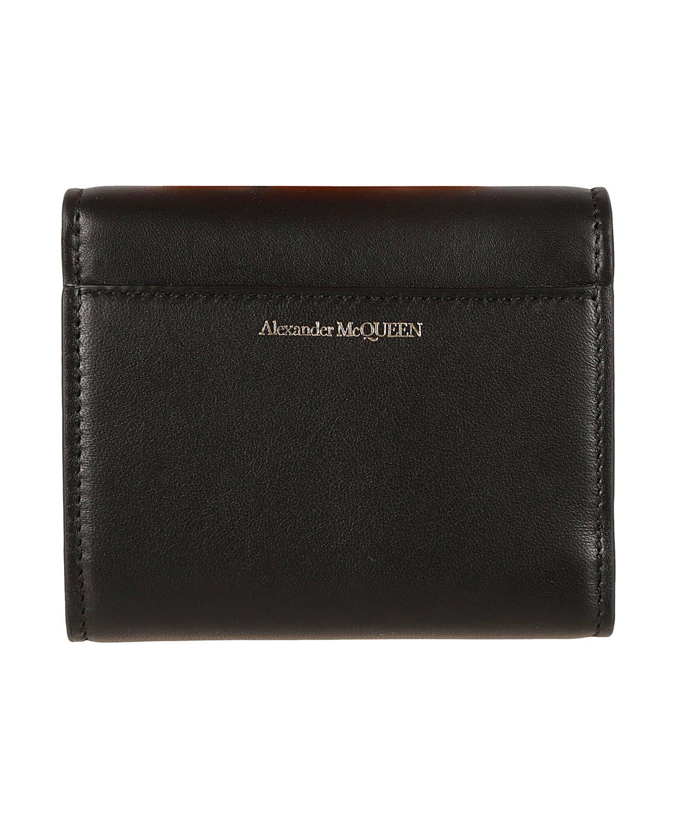 Alexander McQueen The Seal Embossed Tri-fold Wallet - Black