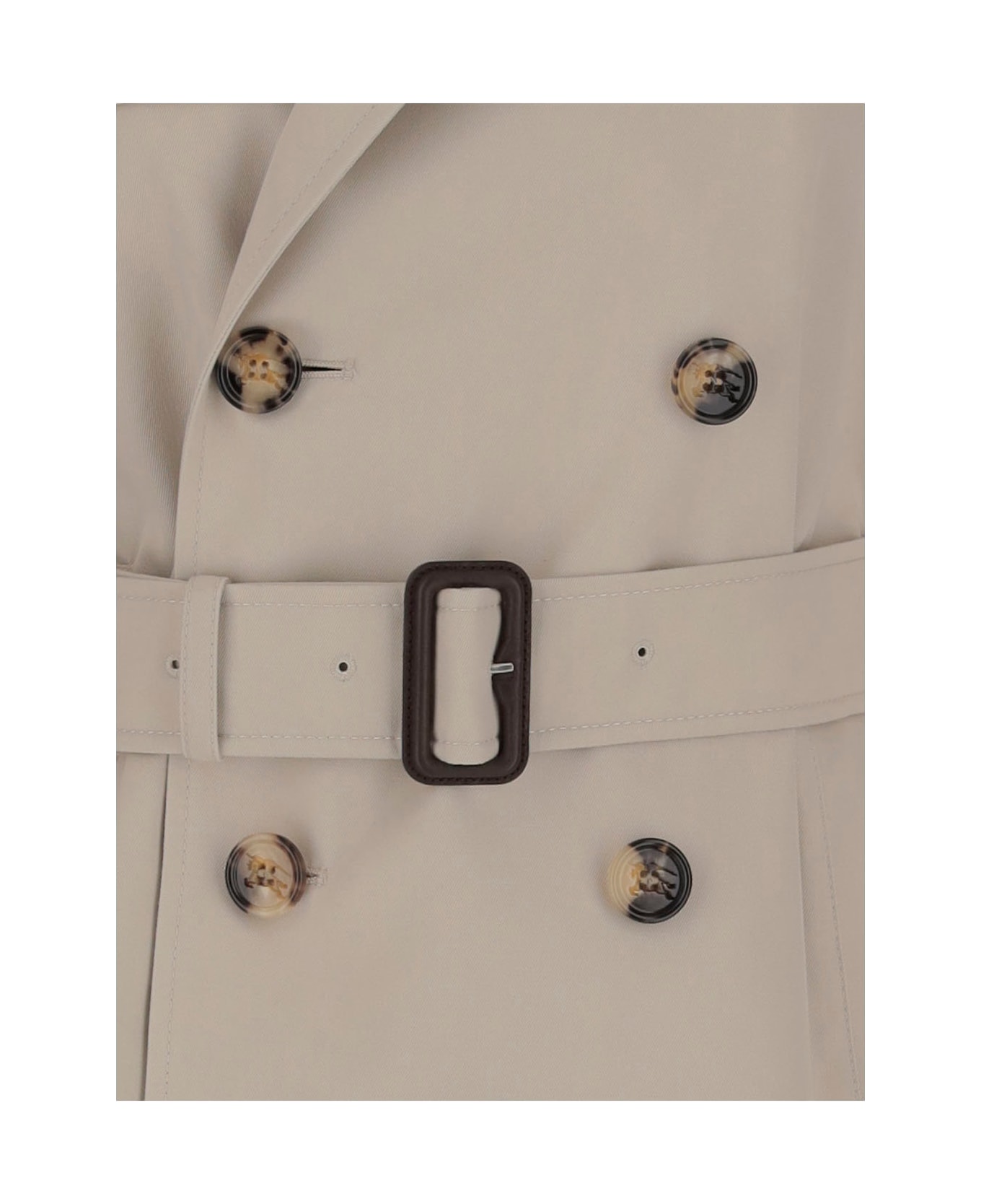 Burberry Cotton Blend Short Trench Coat - Beige