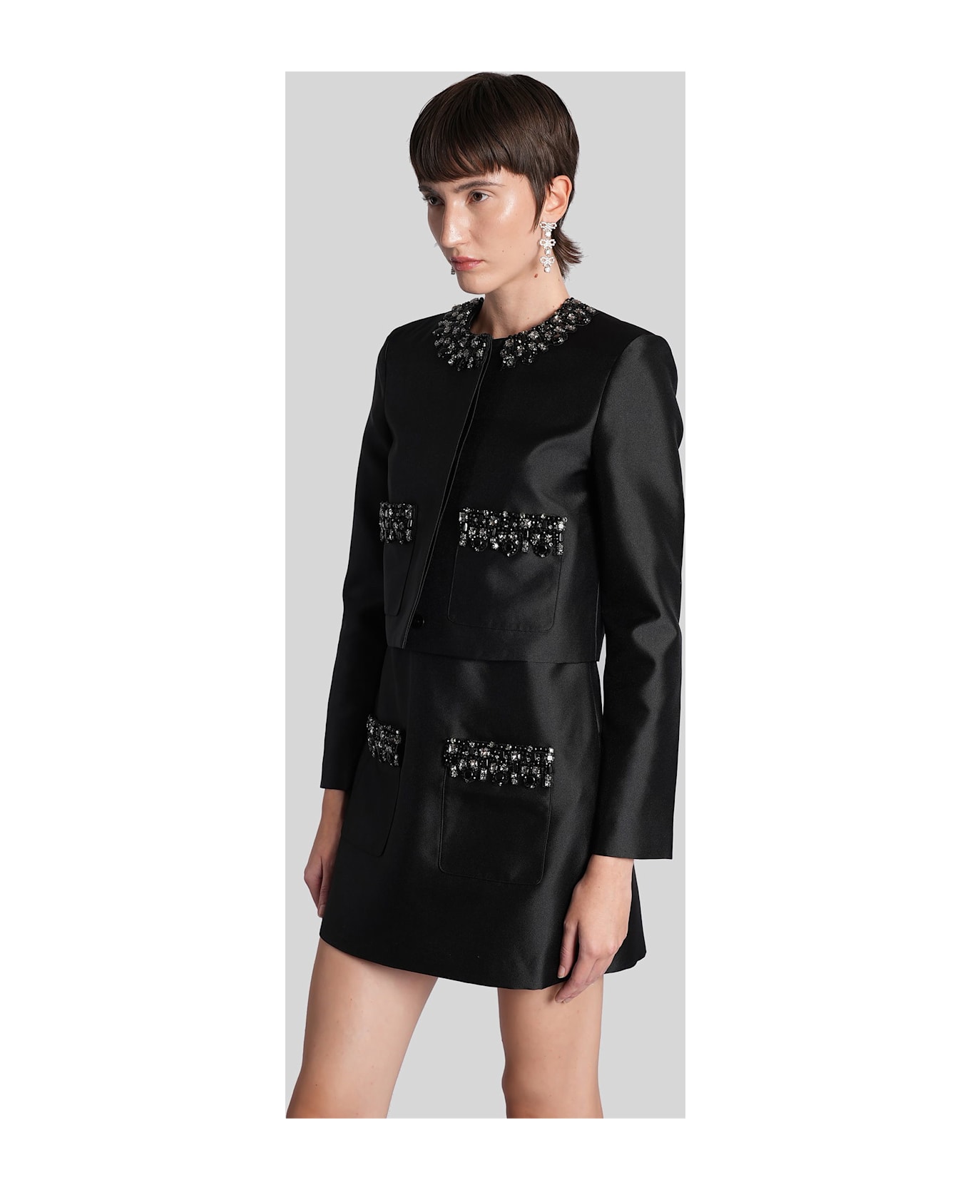 self-portrait Casual Jacket In Black Polyester - black