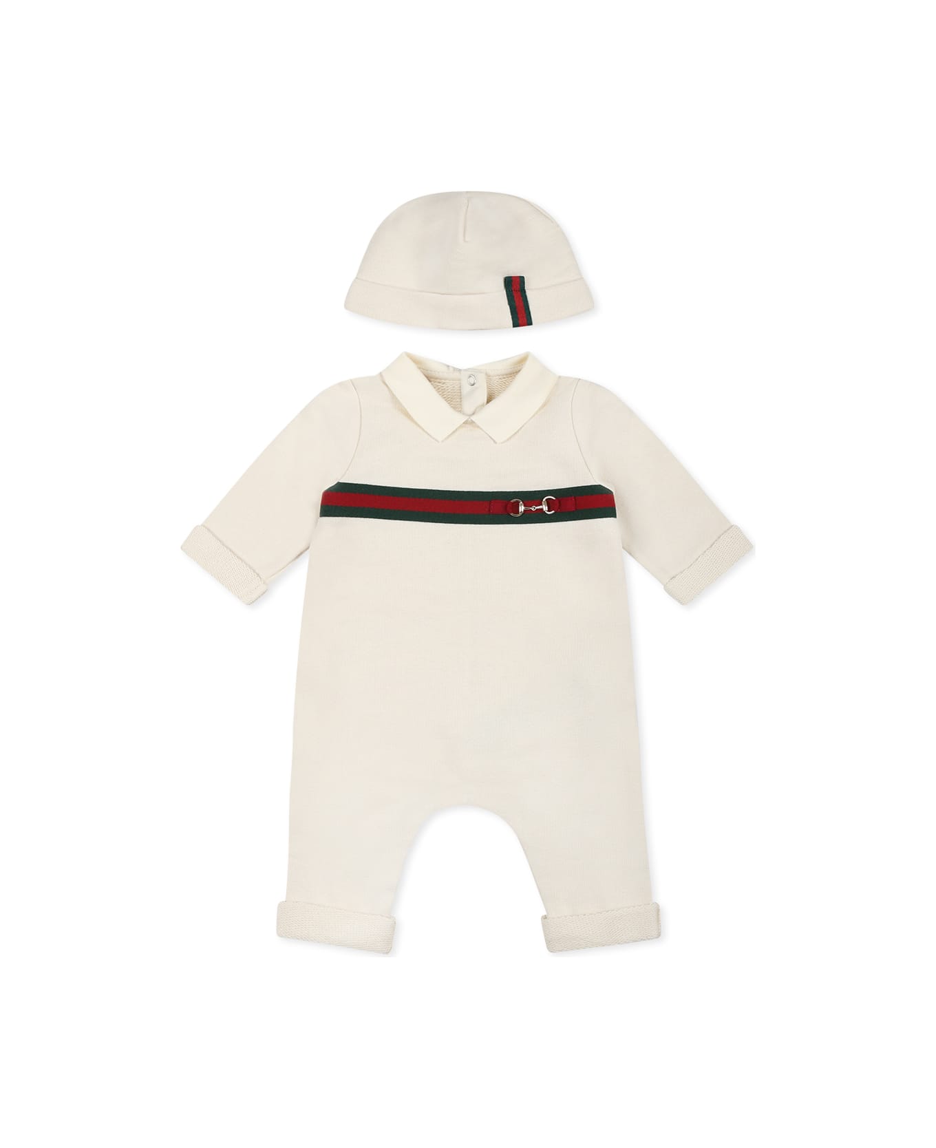 Gucci Ivory Babygrow Set For Babykids With Gg - Ivory