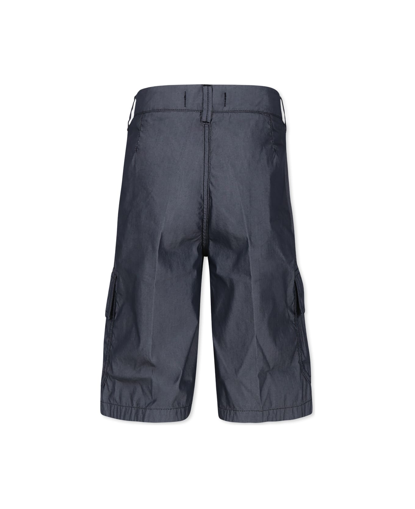 Stone Island Junior Grey Shorts For Boy With Compass - Grey