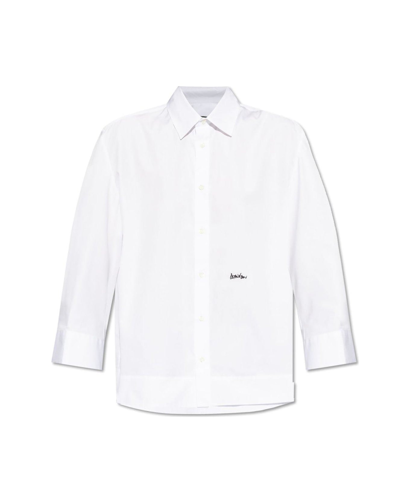 Dsquared2 Logo Embroidered Long Sleeved Shirt - White