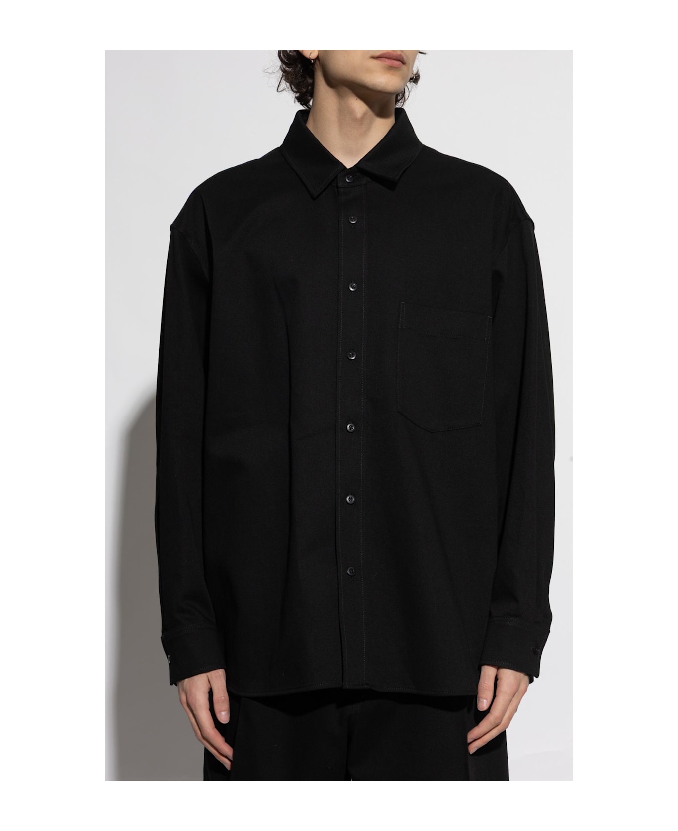 Lemaire Shirt With Pocket - BLACK