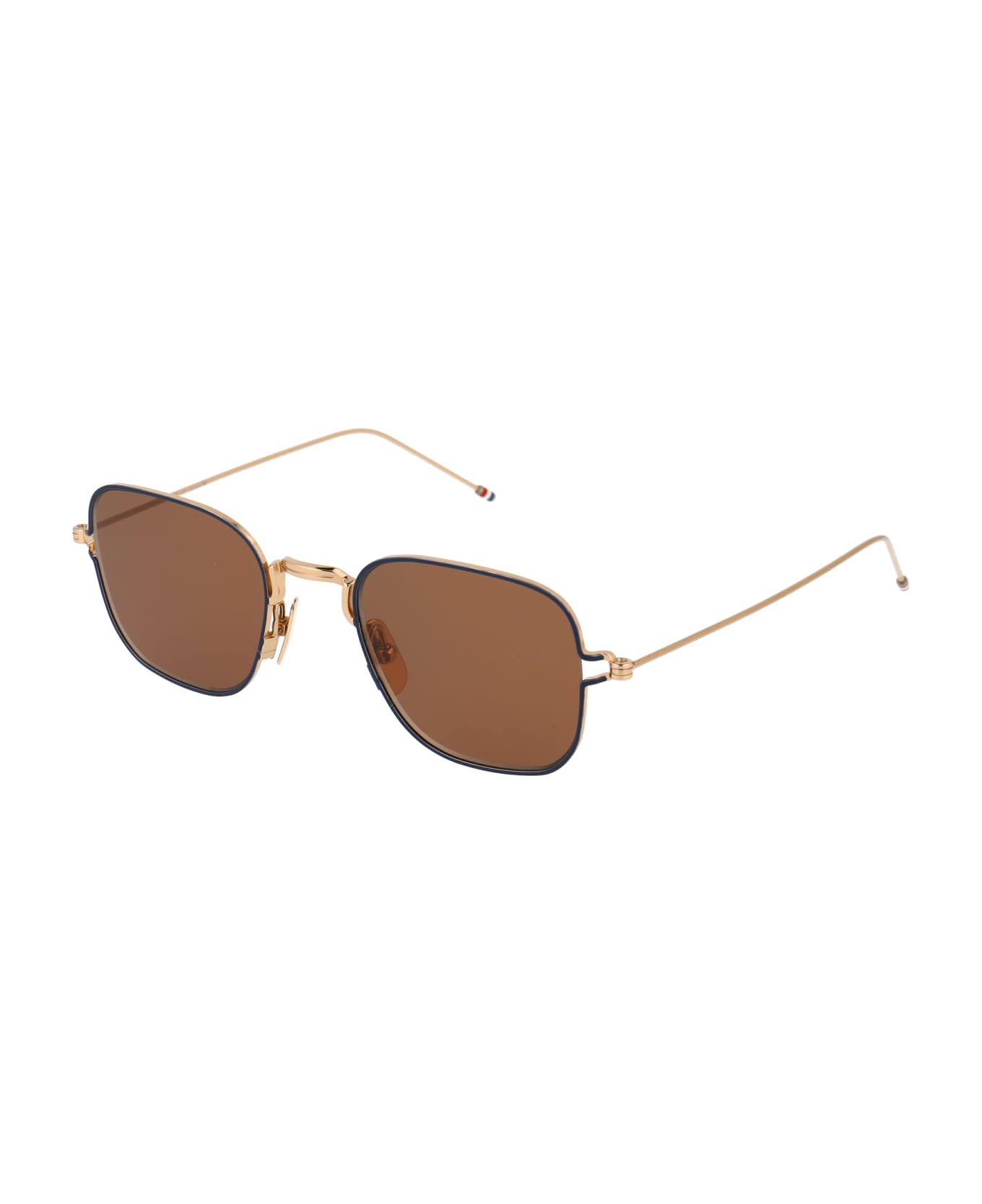 Thom Browne Tb-116 Sunglasses - WHITE GOLD - NAVY W/ DARK BROWN サングラス