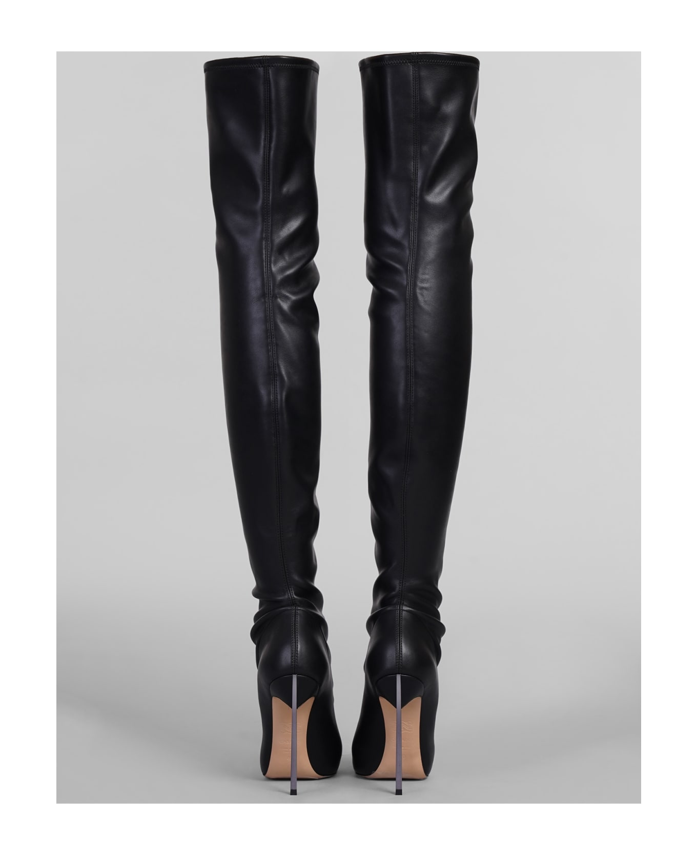 Casadei Blade High Heels Boots In Black Leather - black