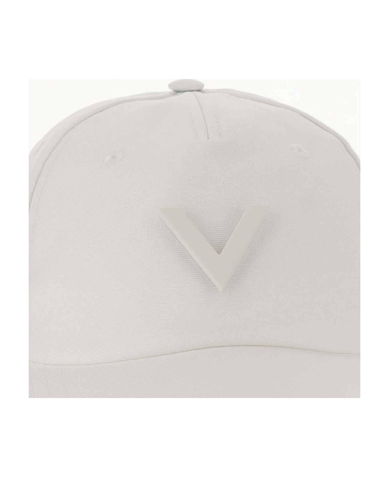 Valentino Garavani Canvas Hat With Vlogo - Ivory