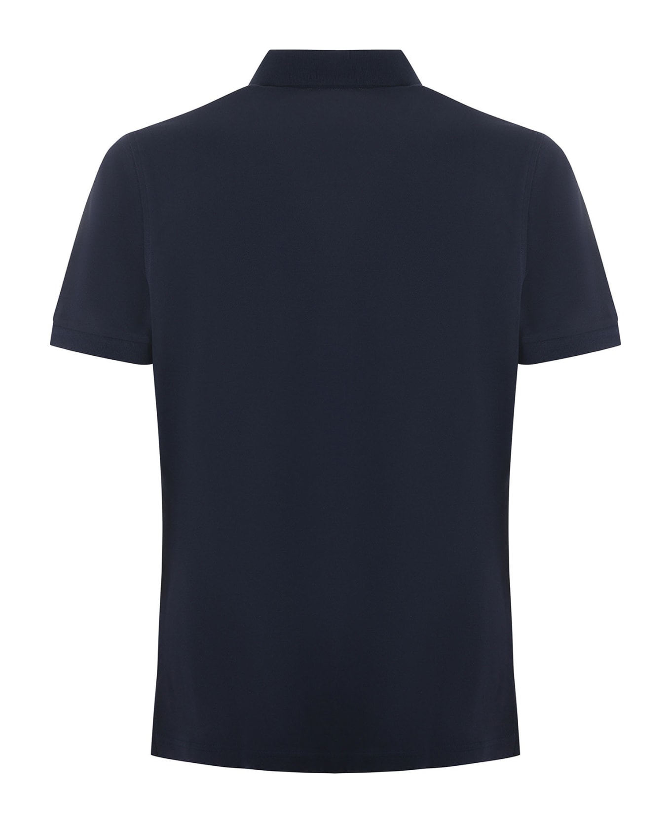Fay Navy Blue Short-sleeved Polo Shirt In Cotton - Blu