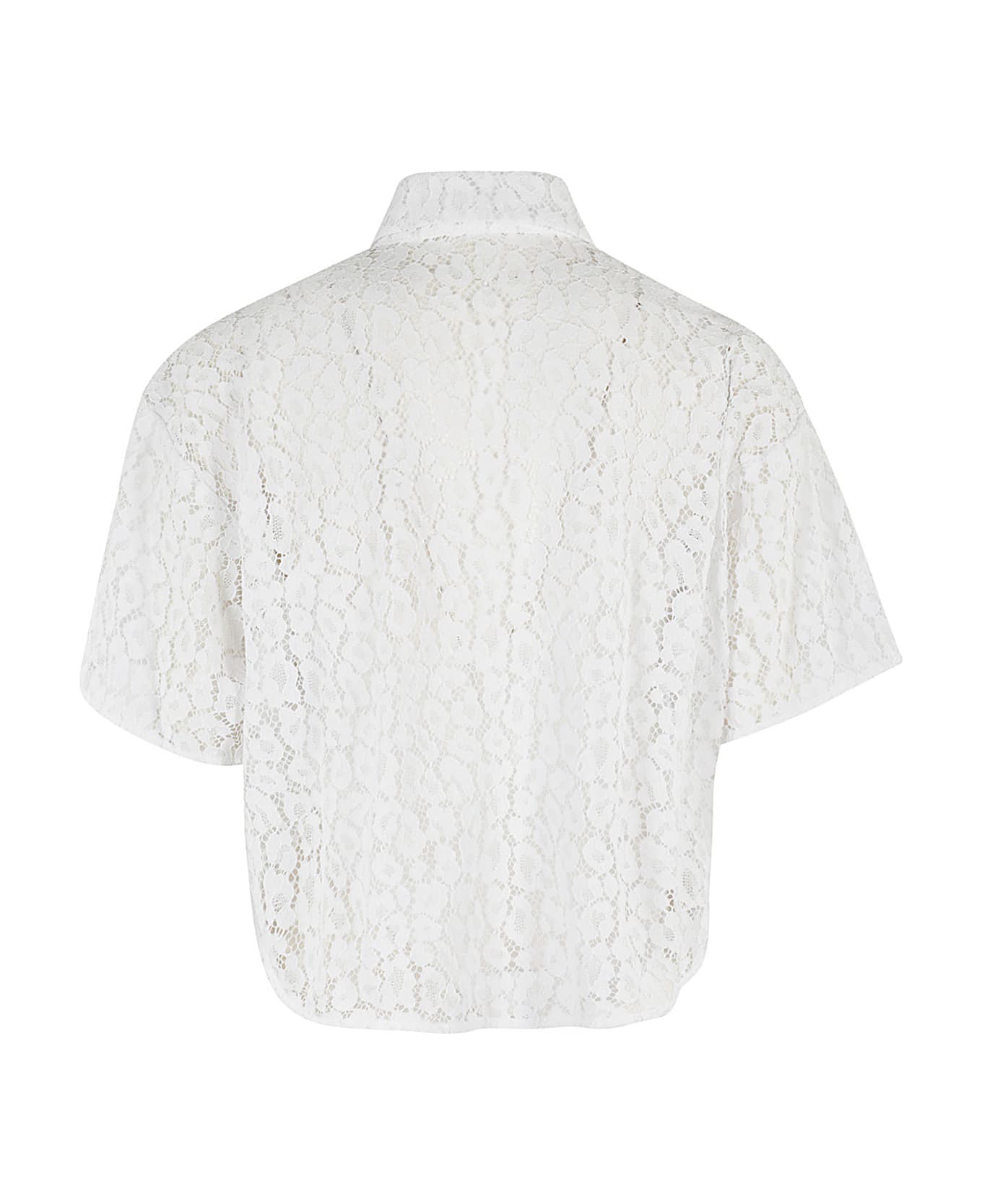 MICHAEL Michael Kors Lace Crop Shirt - White