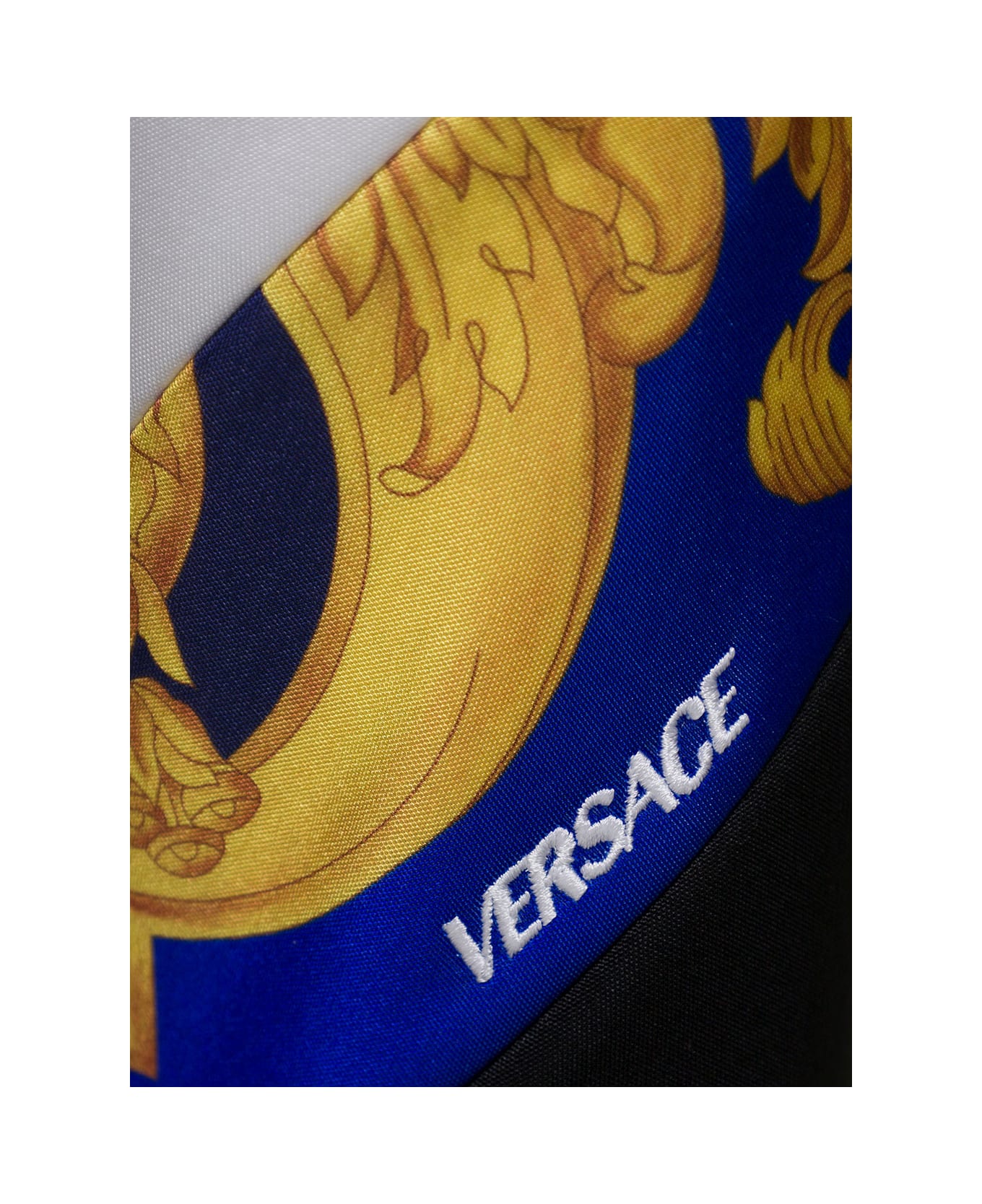 Versace Black Joggers With Barocco Print In Cotton Blend Man - Black