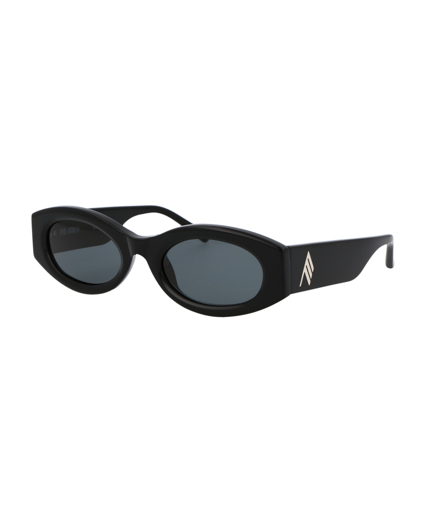 The Attico Berta Sunglasses - BLACK/SILVER/GREY