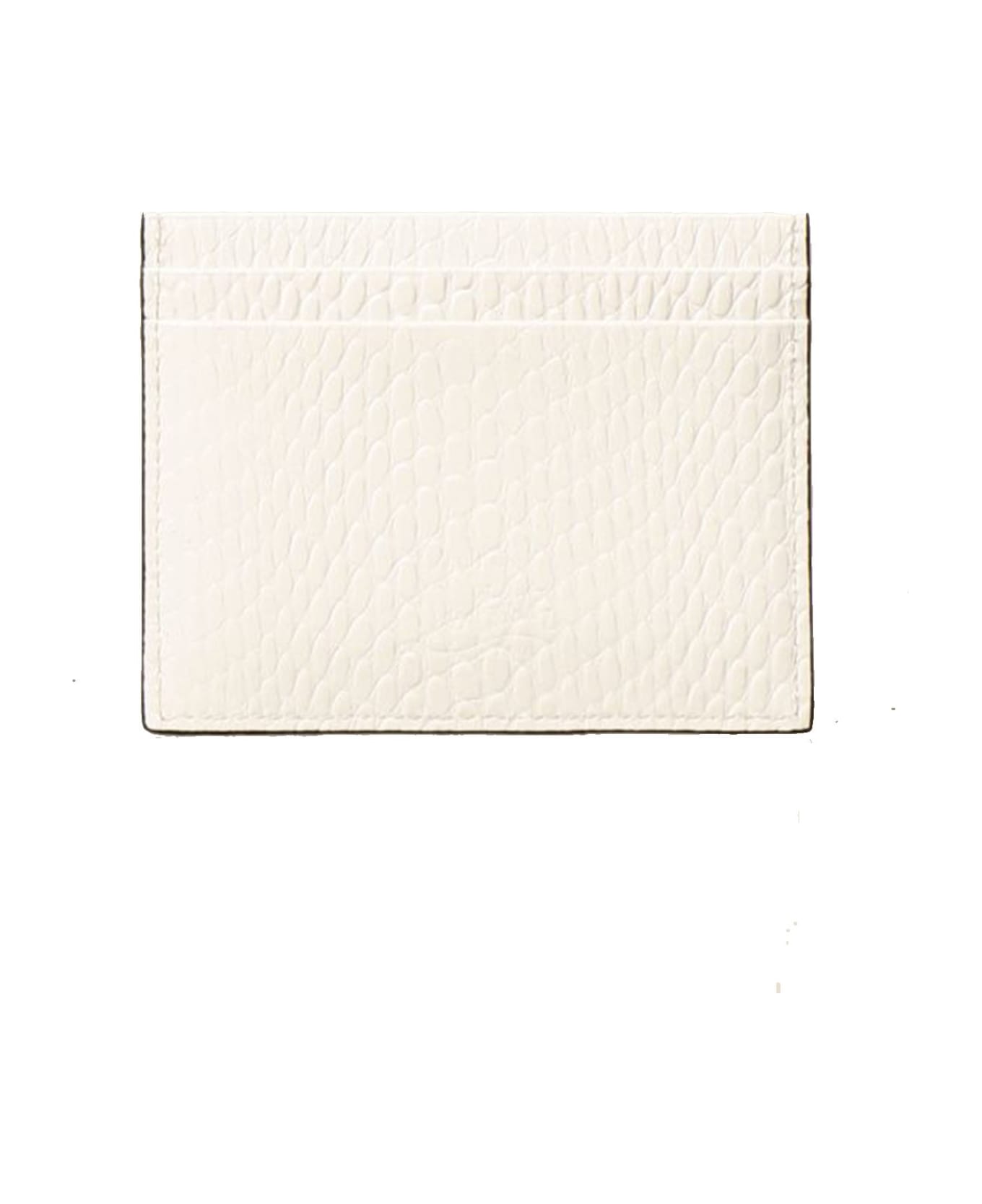 Christian Louboutin White Silver Snake Printed W Kios Cardholder - WHITE/SILVER