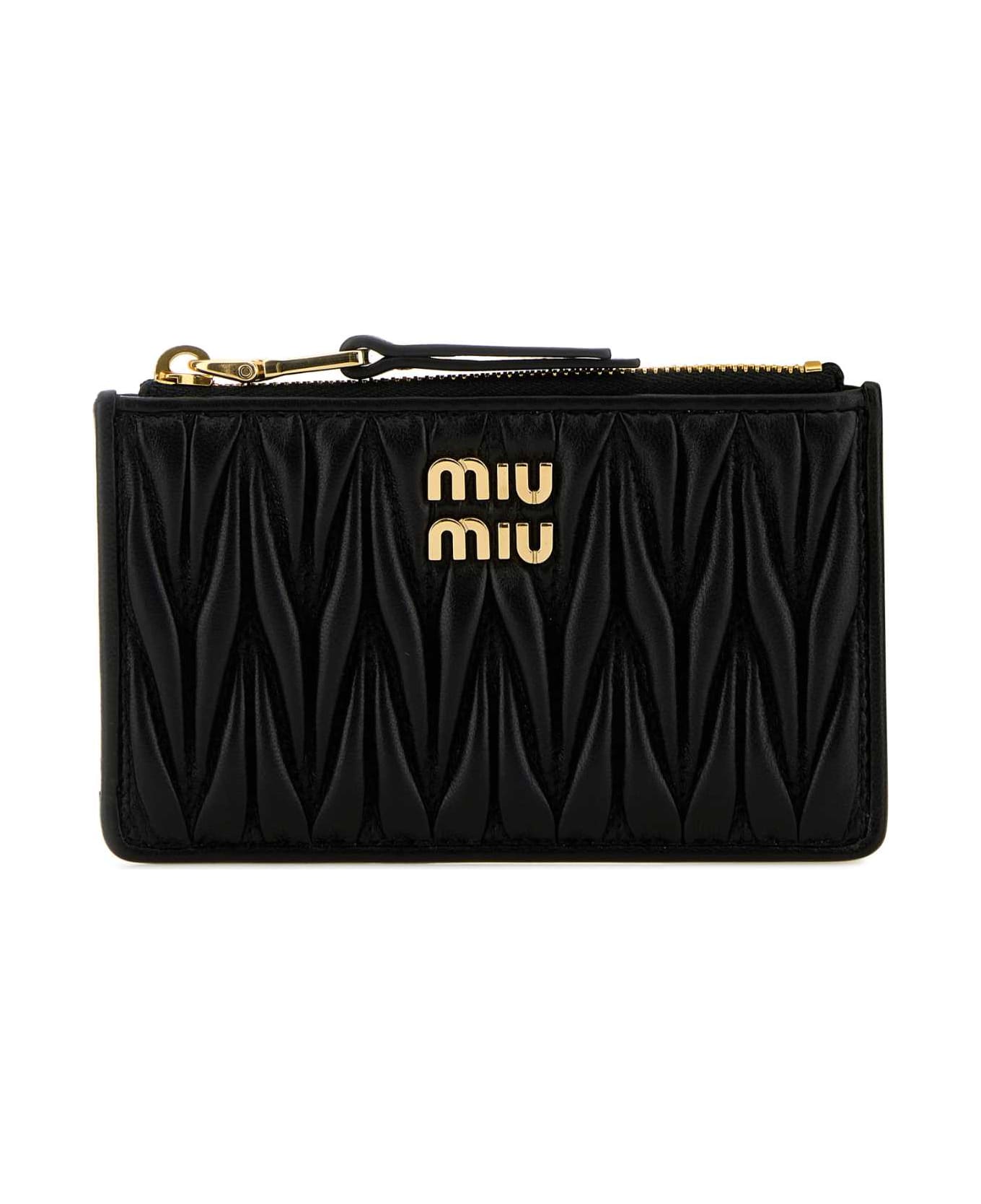 Miu Miu Leather Card Holder - NERO