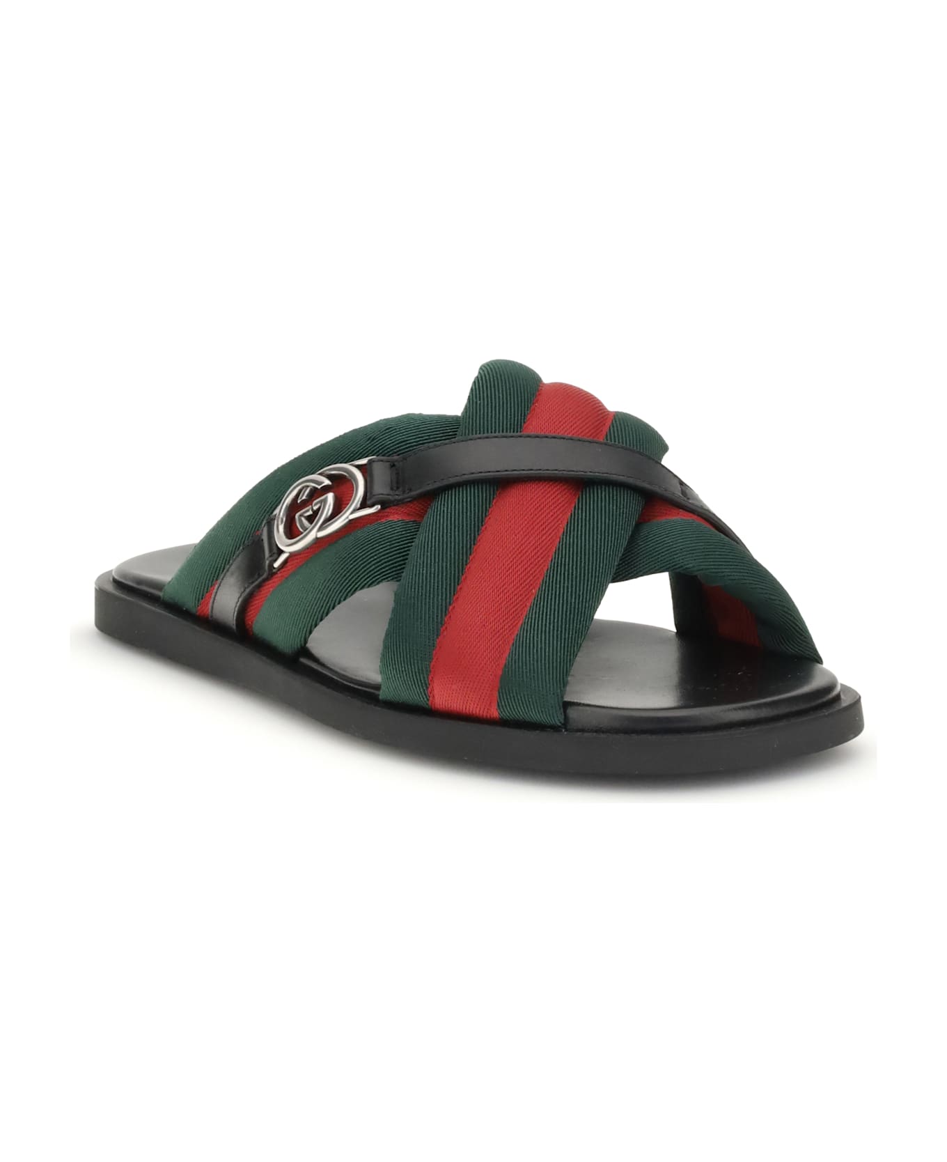 Gucci Web Sandals With Interlocking Gg
