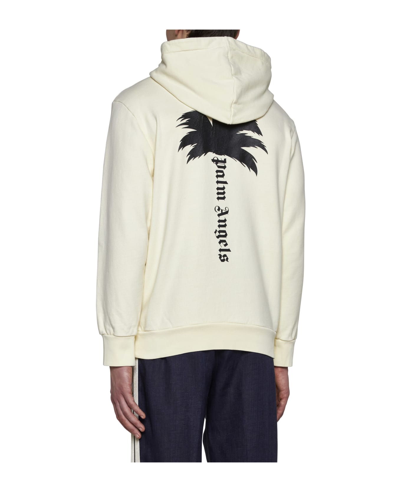Palm Angels Ivory Cotton Sweatshirt - Off White Black