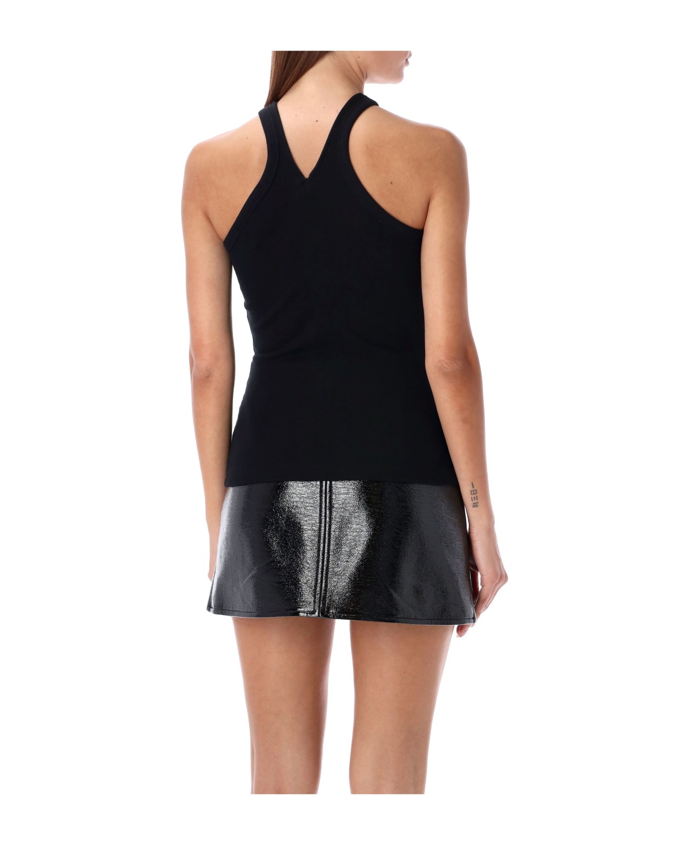 Courrèges Criss Cross Rib Tank Top - BLACK