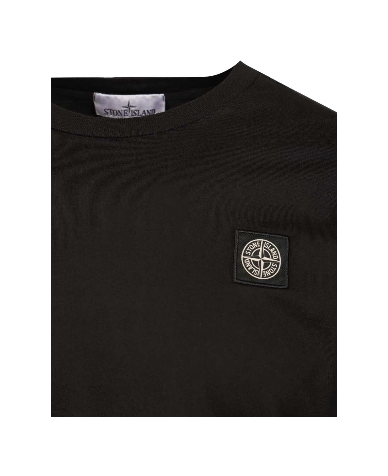 Stone Island Long-sleeved Cotton Jersey T-shirt - BLACK