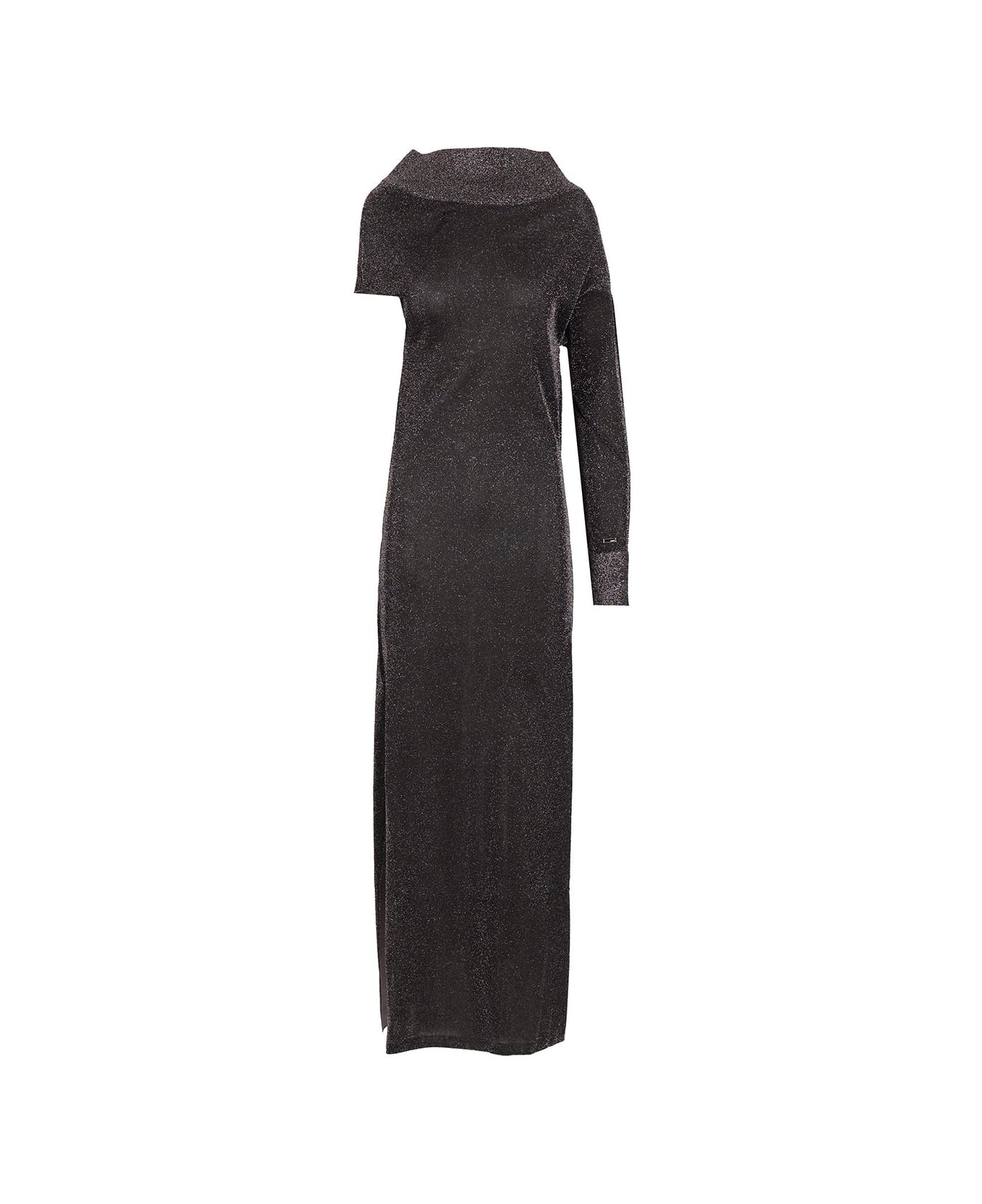 Fendi One- Shoulder Long Dress - Black