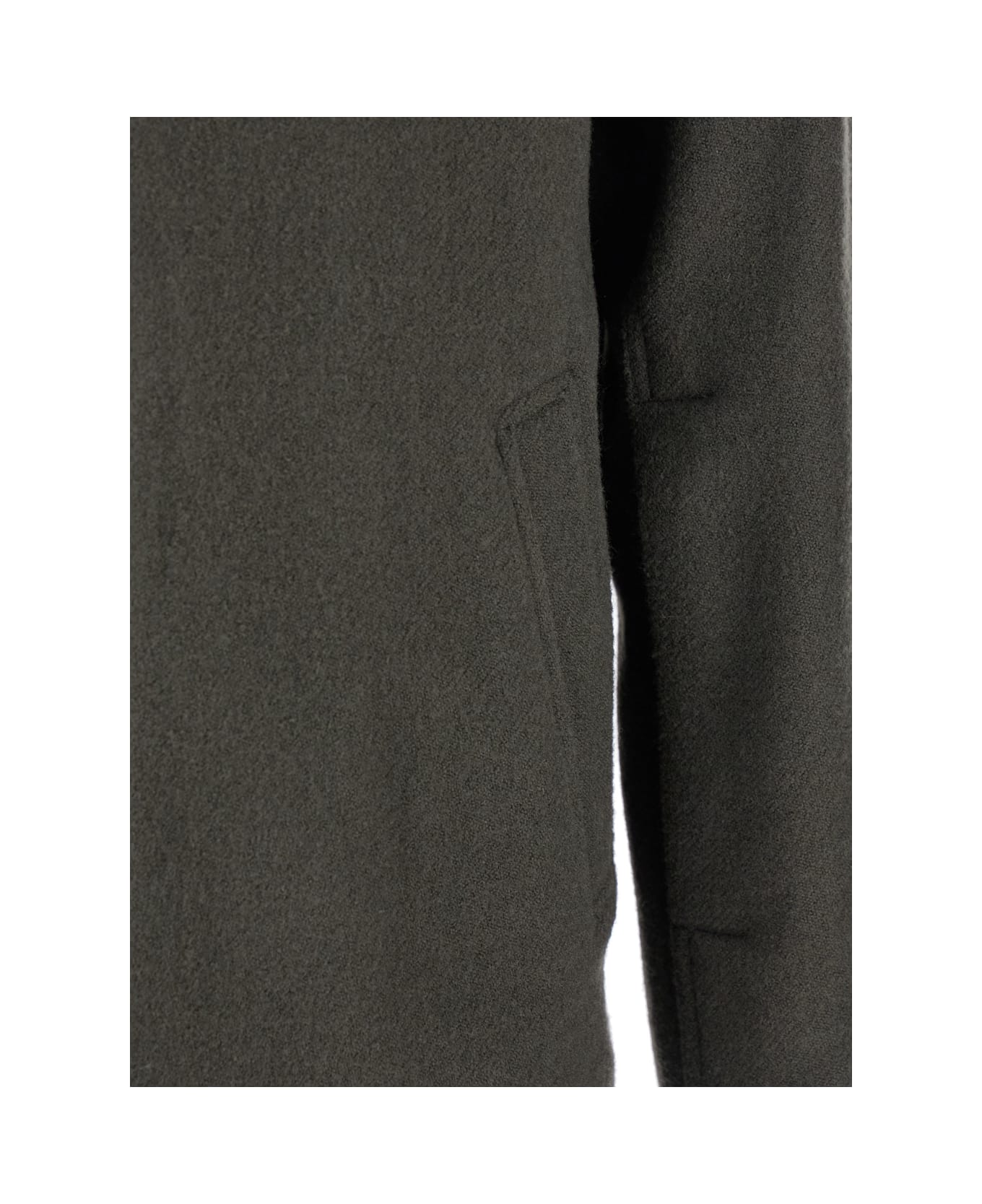 Rick Owens 
brad
 Green Jacket With Classic Collar In Wool Man - Green