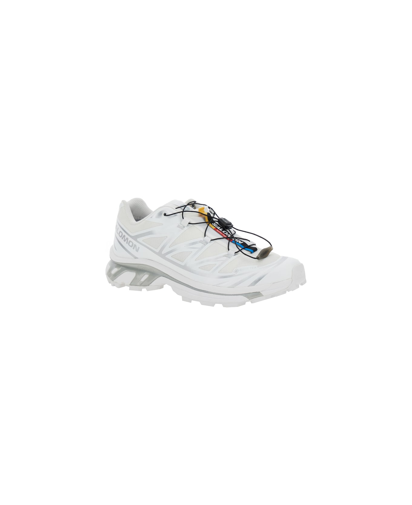 Salomon 'xt-6 S/lab' White Sneakers With Drawstring In Mesh And Tech Fabric - White