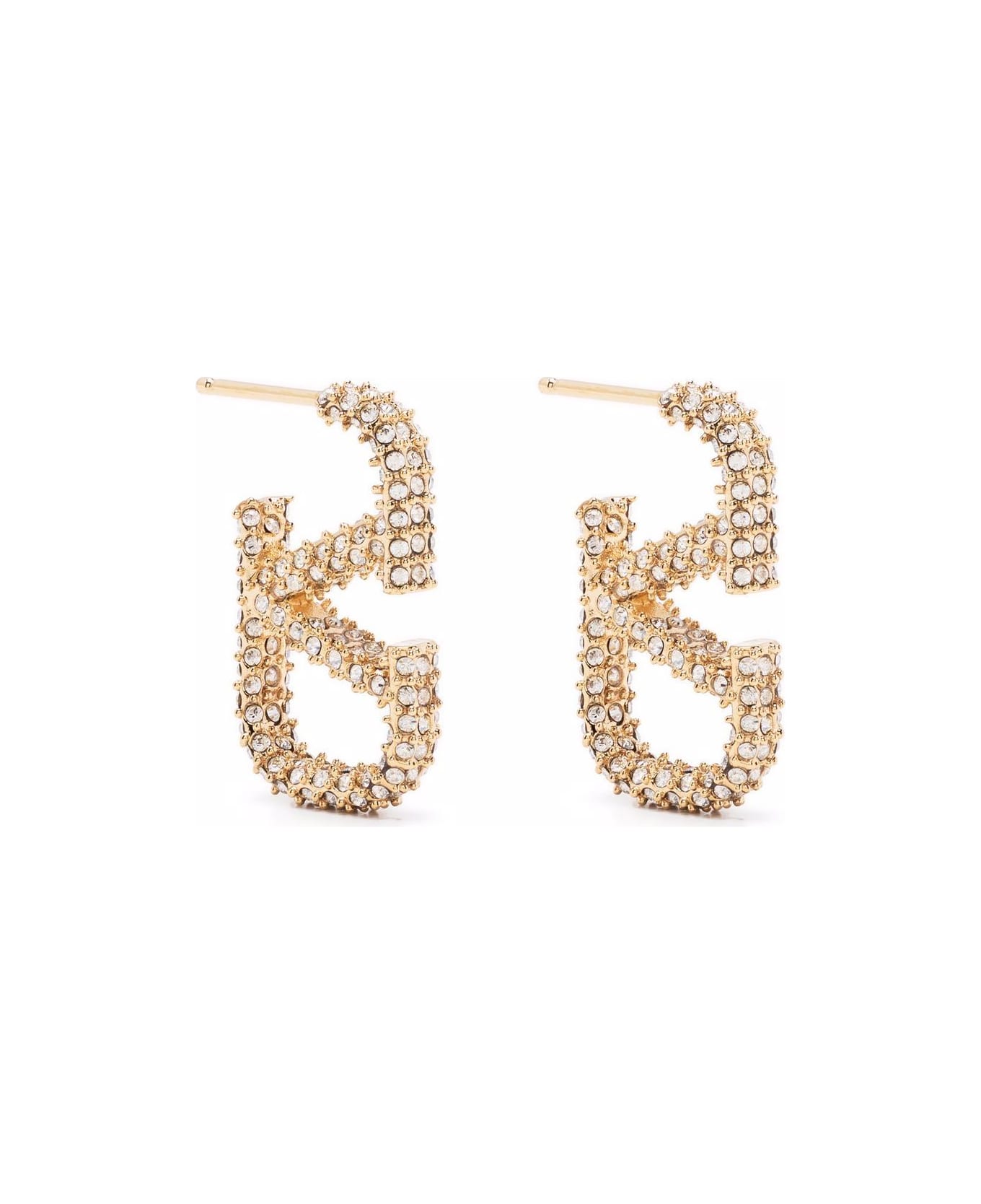 Valentino Garavani Vlogo Signature Strass Earrings - Golden