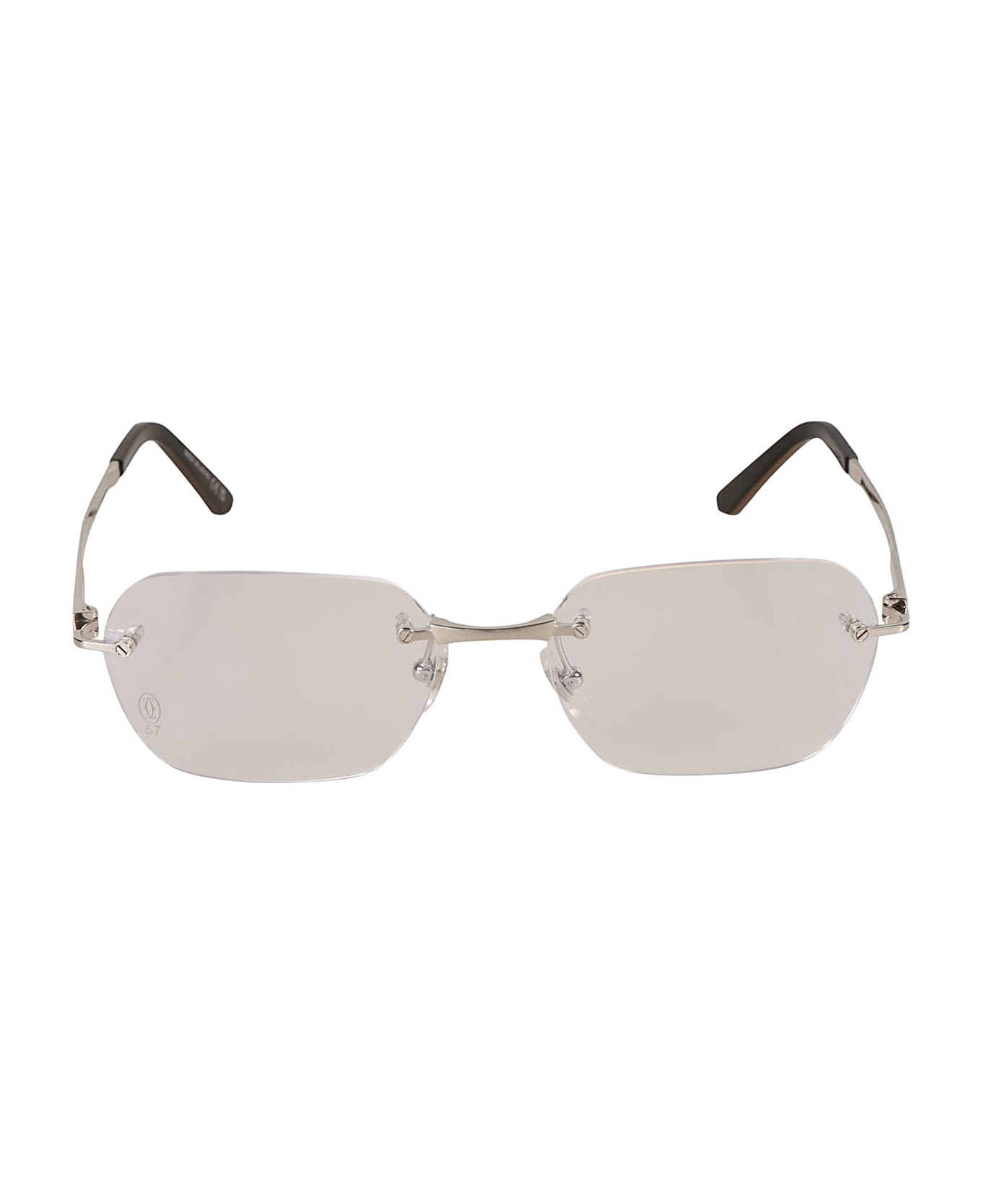 Cartier Eyewear Clear Classic Frameless Sunglasses Sunglasses - Silver