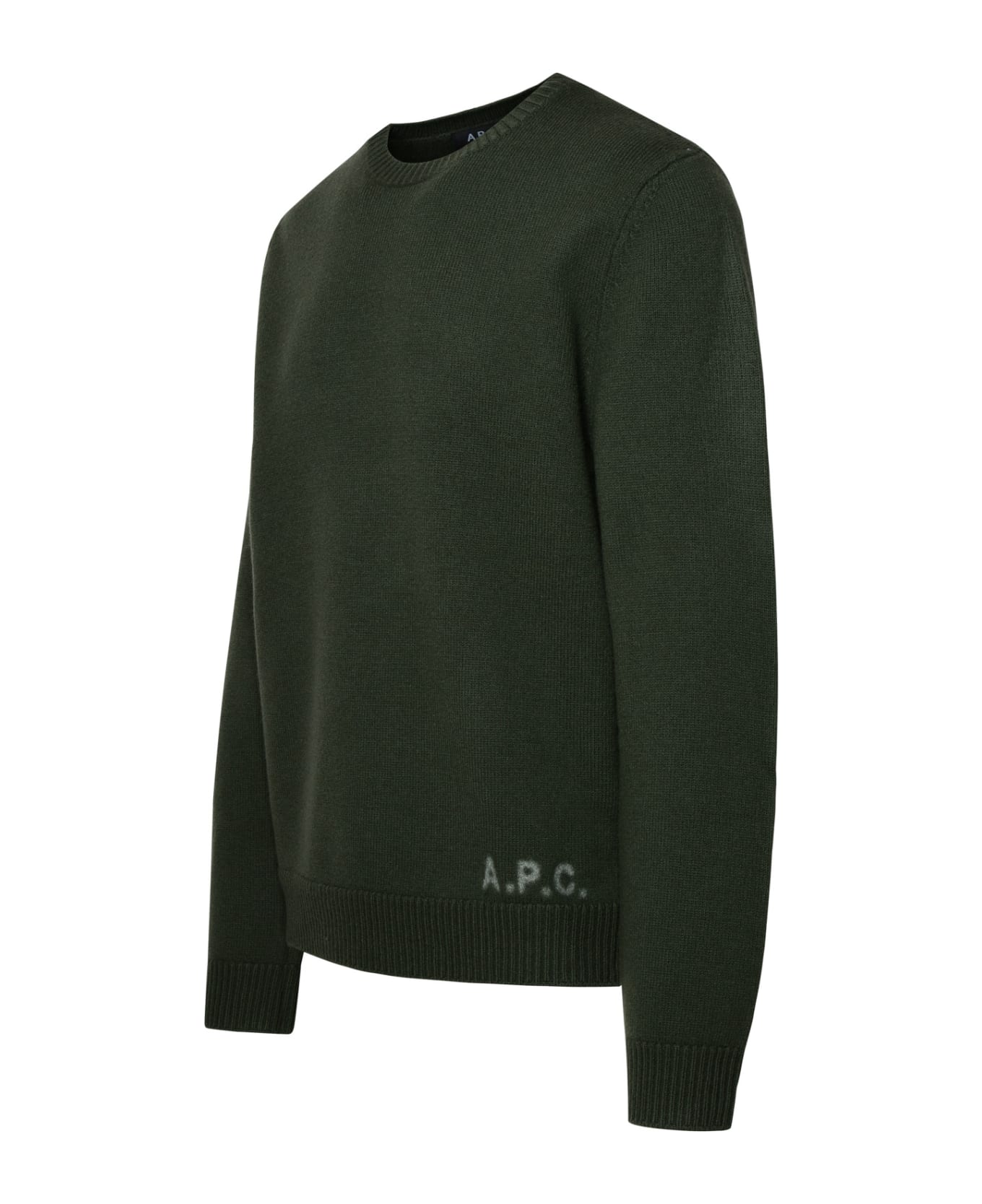 A.P.C. Edward Sweater In Green Wool - Green