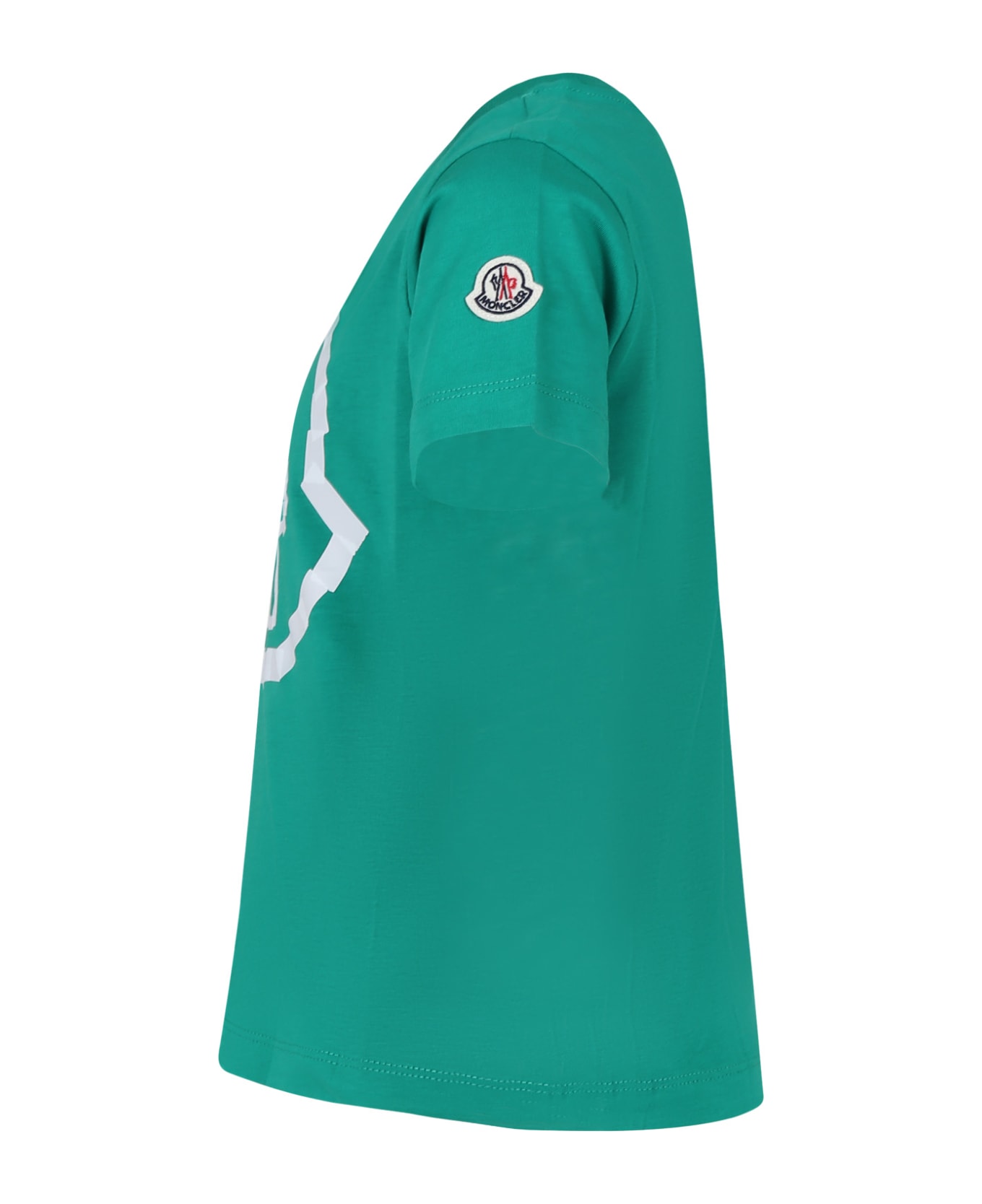 Moncler Green T-shirt For Boy With Logo - Green