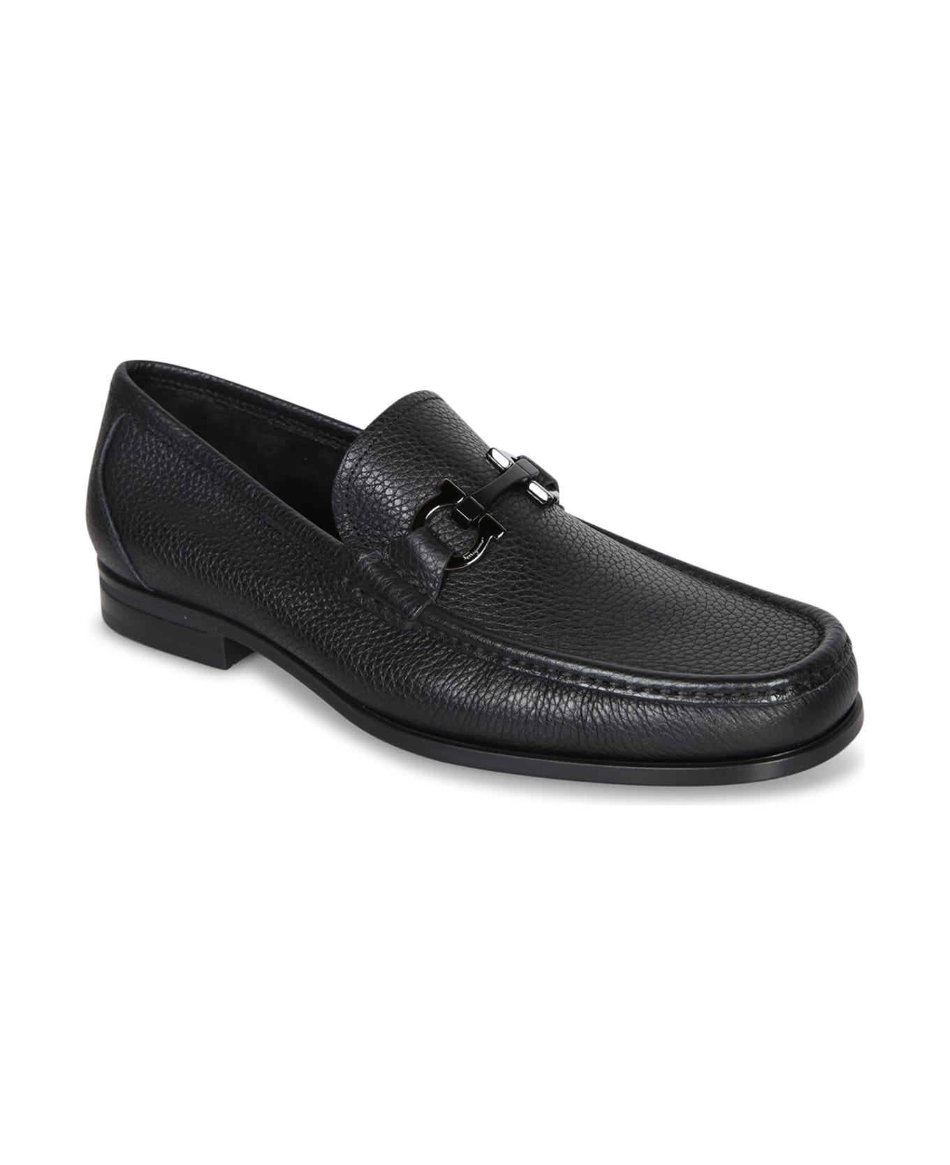 Ferragamo Grand Gancini Black Loafer - Black