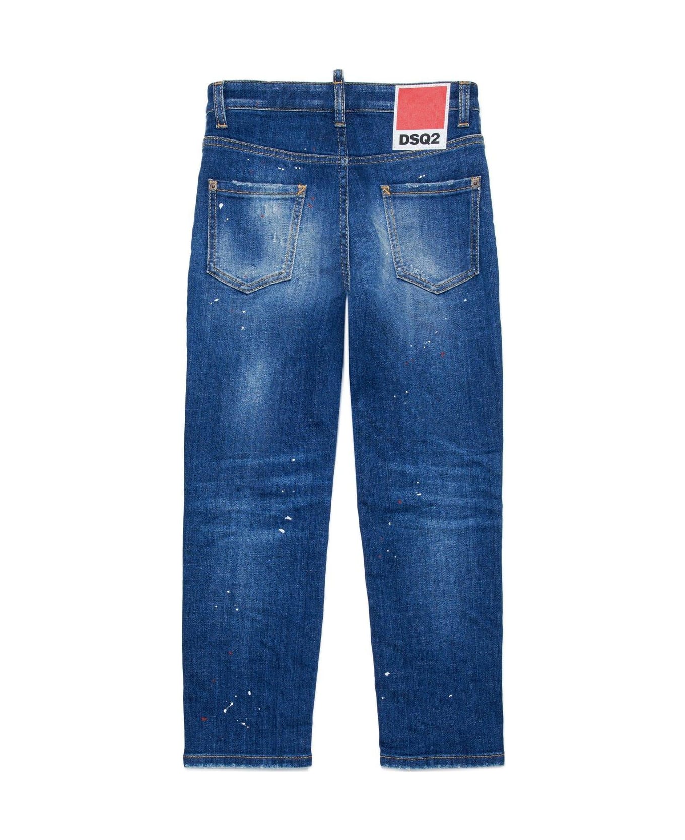 Dsquared2 Distressed Straight-leg Jeans - Blue