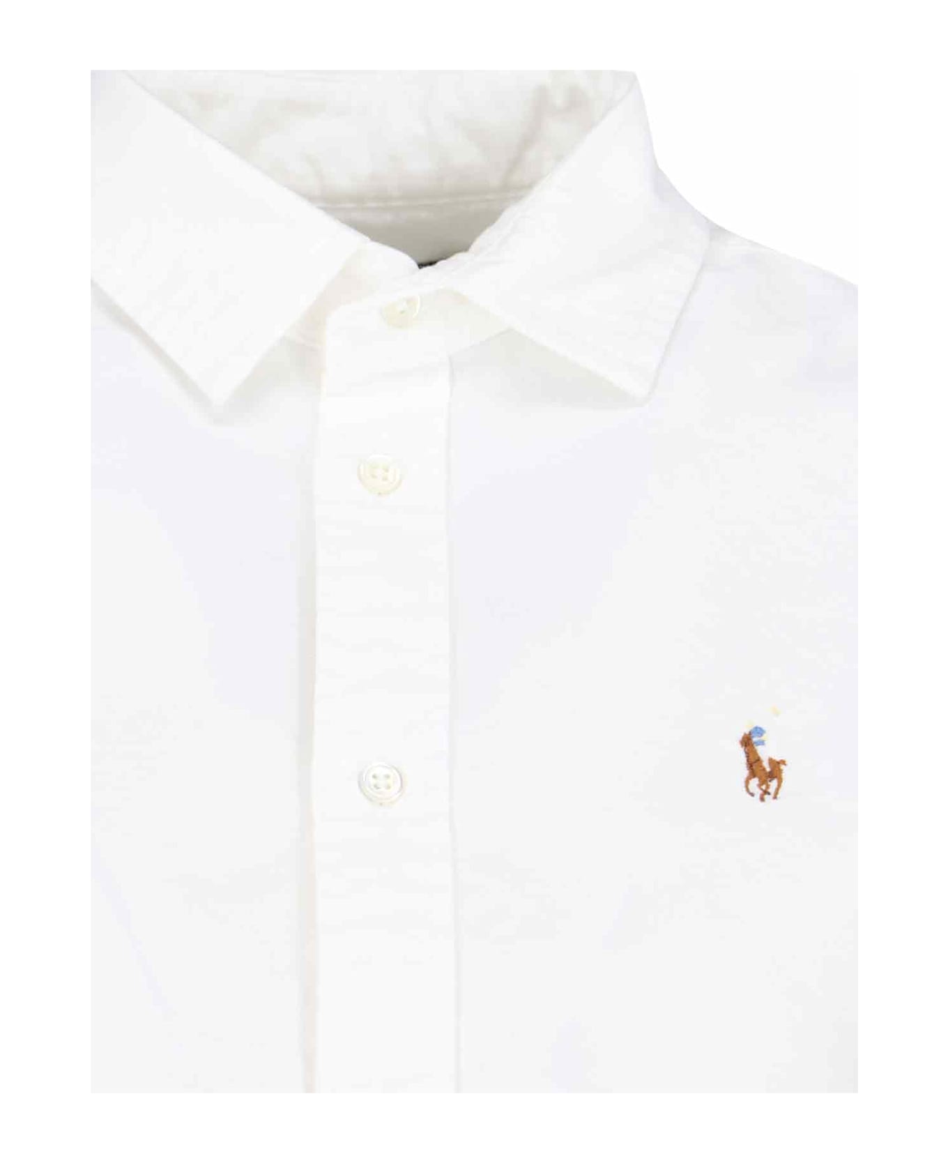 Polo Ralph Lauren 
oxford
 Logo Shirt - White