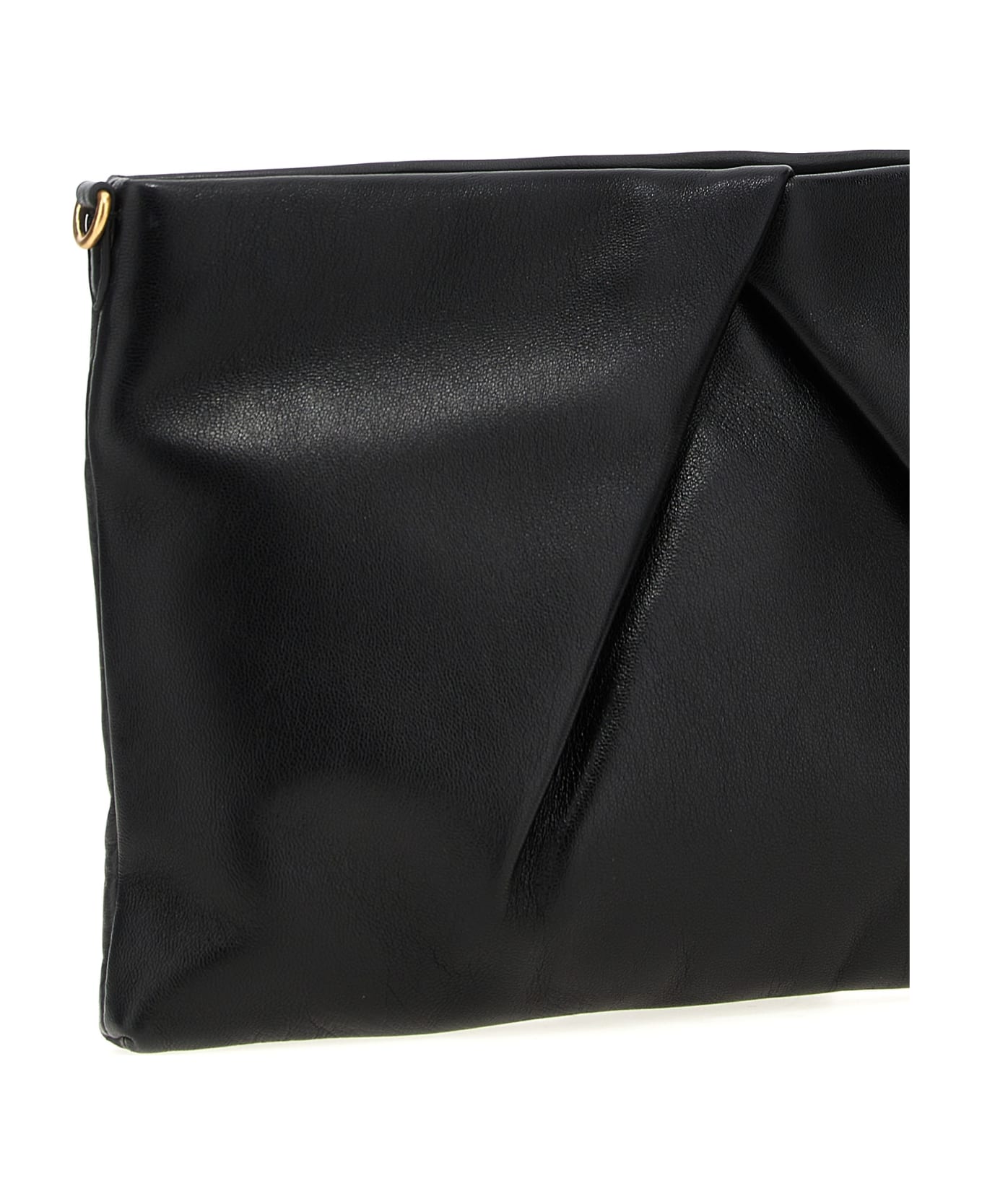 Dries Van Noten Logo Leather Clutch Bag - Black  