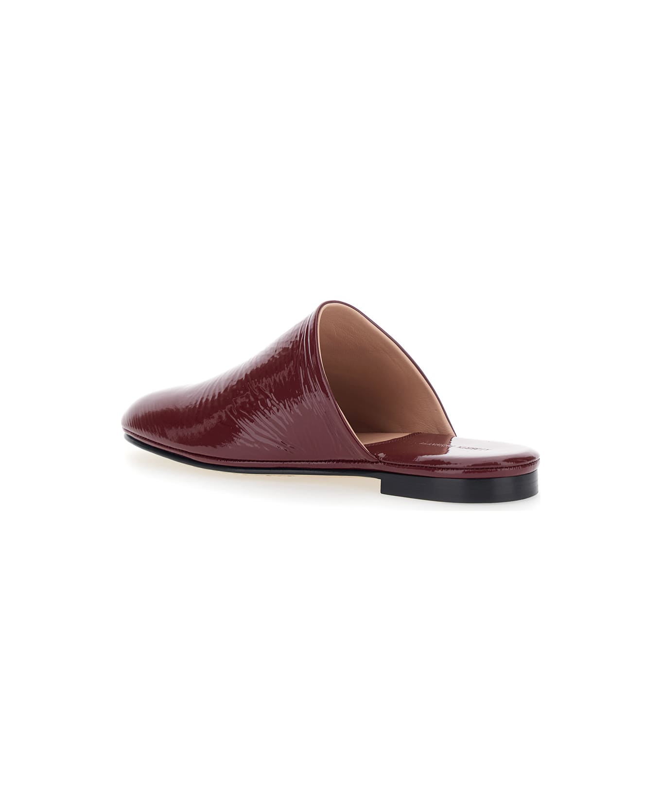 Alberta Ferretti Bordeaux Mules With Almond Toe And Flat Sole In Patent Leather Woman - Bordeaux