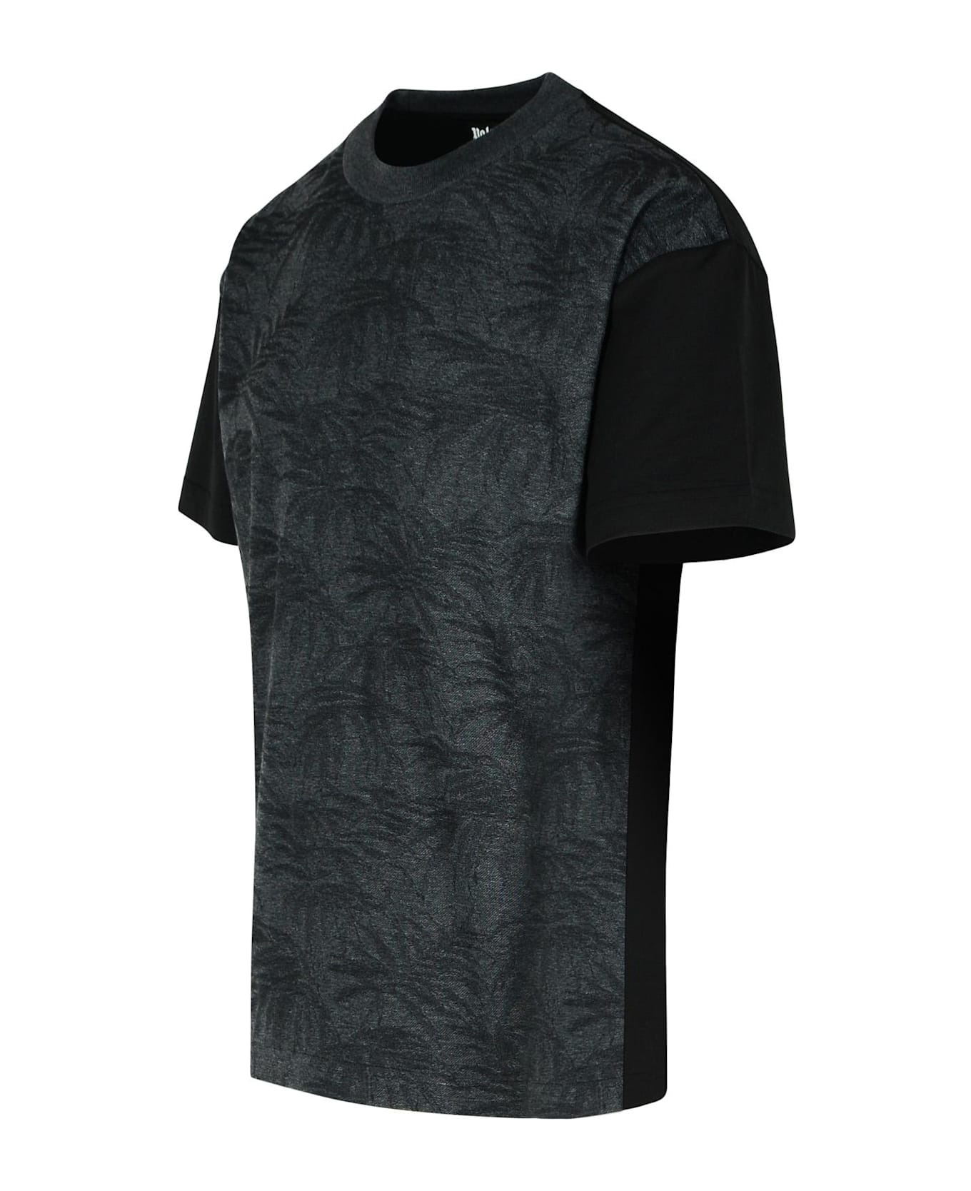 Palm Angels 
palms Curved
 Black Cotton Blend T-shirt - Black