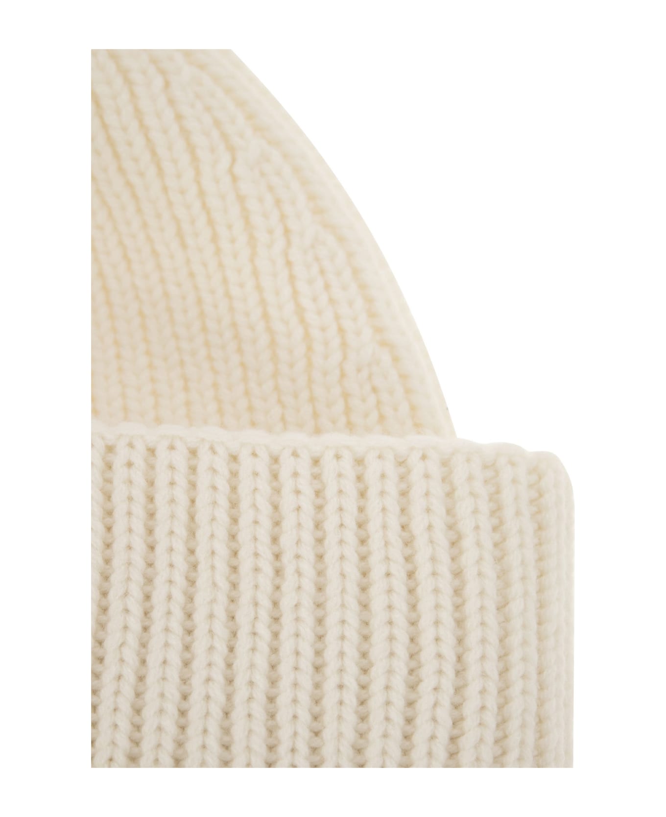Fabiana Filippi Ribbed Wool Cashmere Silk Cap - Cream